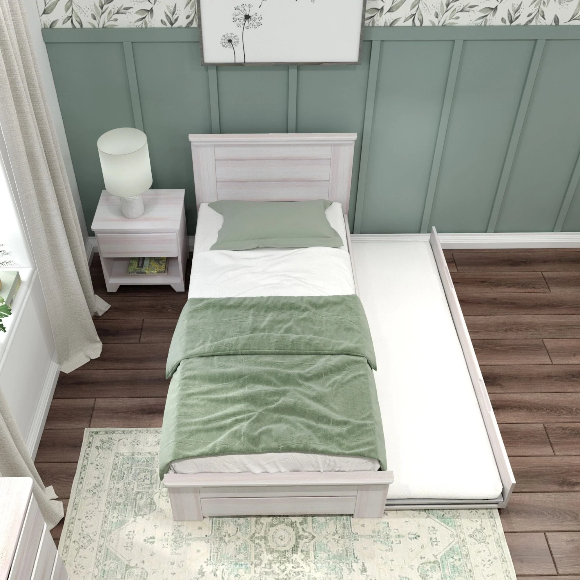 Modern Farmhouse Twin Panel Bed With Trundle - Image 9