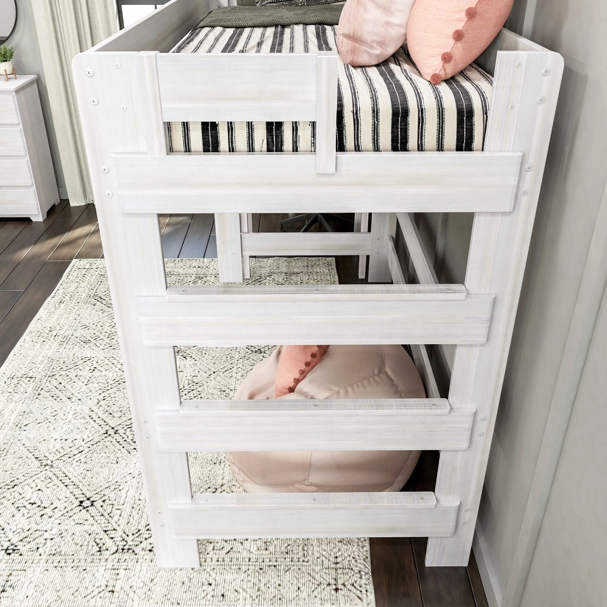Modern Farmhouse Twin Loft Bed With Desk - Image 5