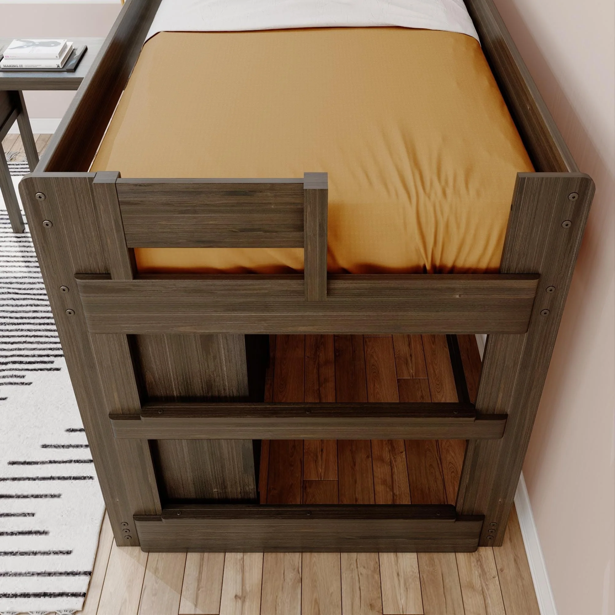 Modern Farmhouse Twin Low Loft Bed With Desk & Storage - Image 16