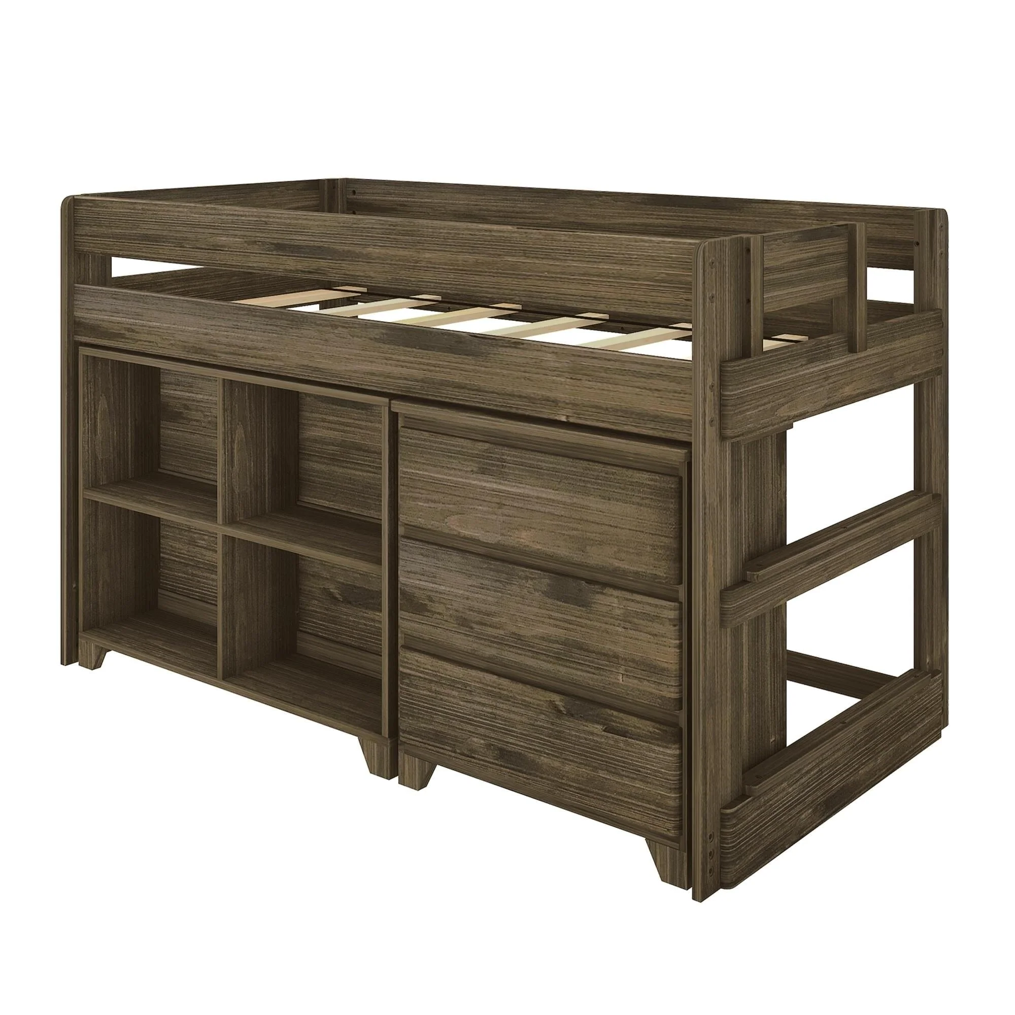 Modern Farmhouse Twin Low Loft Bed With Storage - Image 5