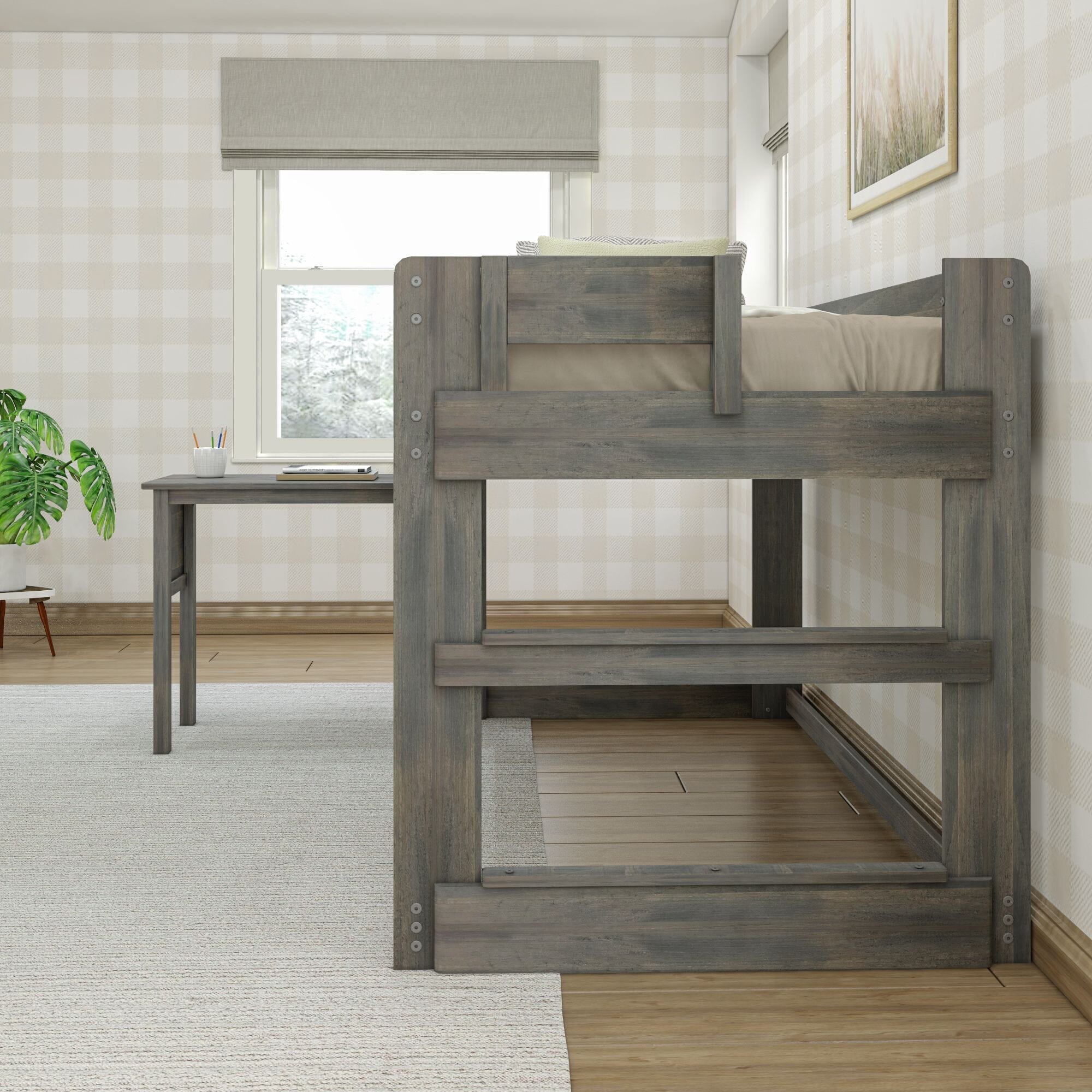 Modern Farmhouse Twin Low Loft Bed With Desk - Image 12