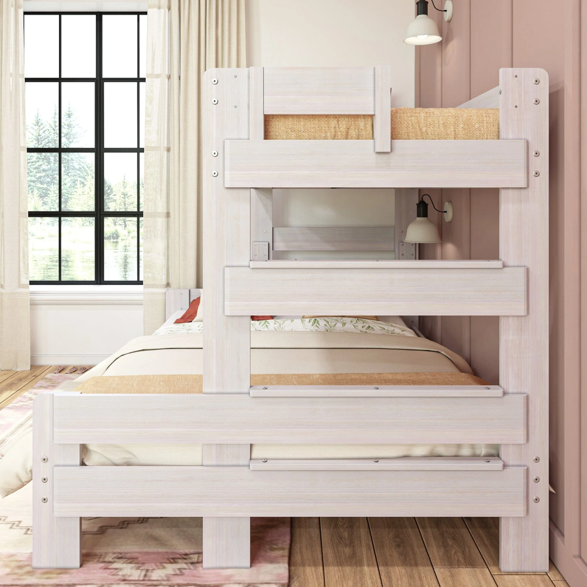 Modern Farmhouse Twin XL Over Queen Bunk Bed - Image 17