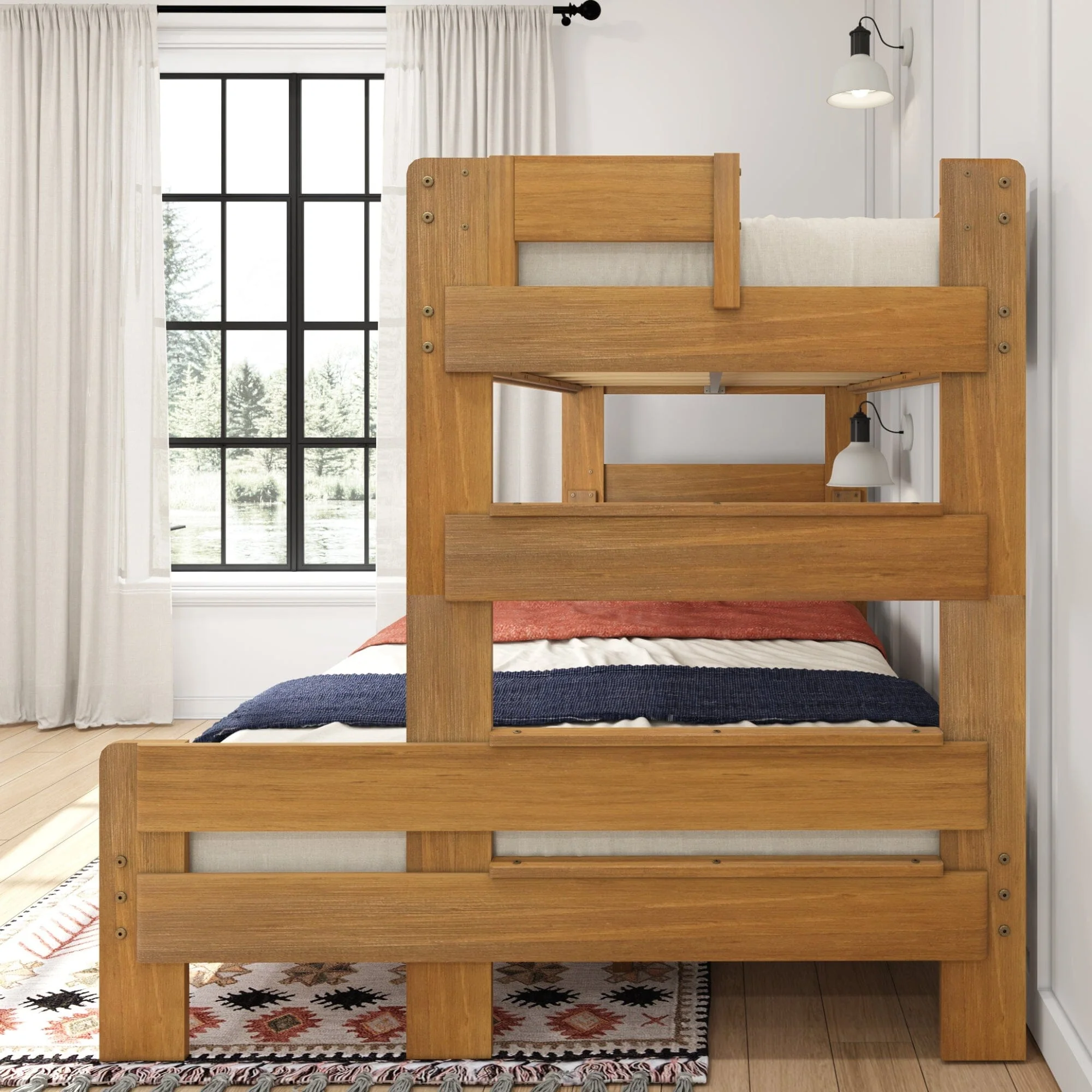 Modern Farmhouse Twin XL Over Queen Bunk Bed - Image 20