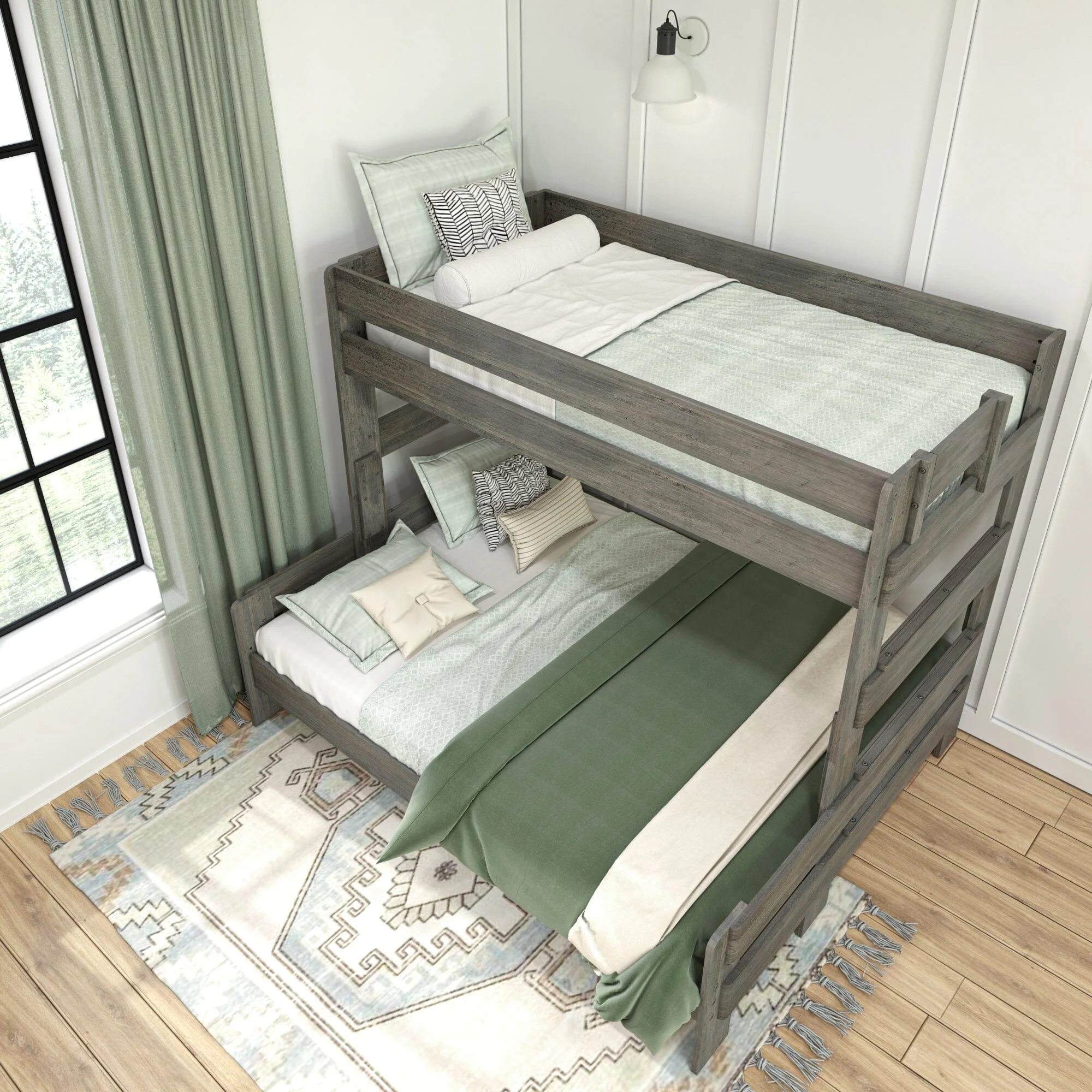 Modern Farmhouse Twin XL Over Queen Bunk Bed - Image 22
