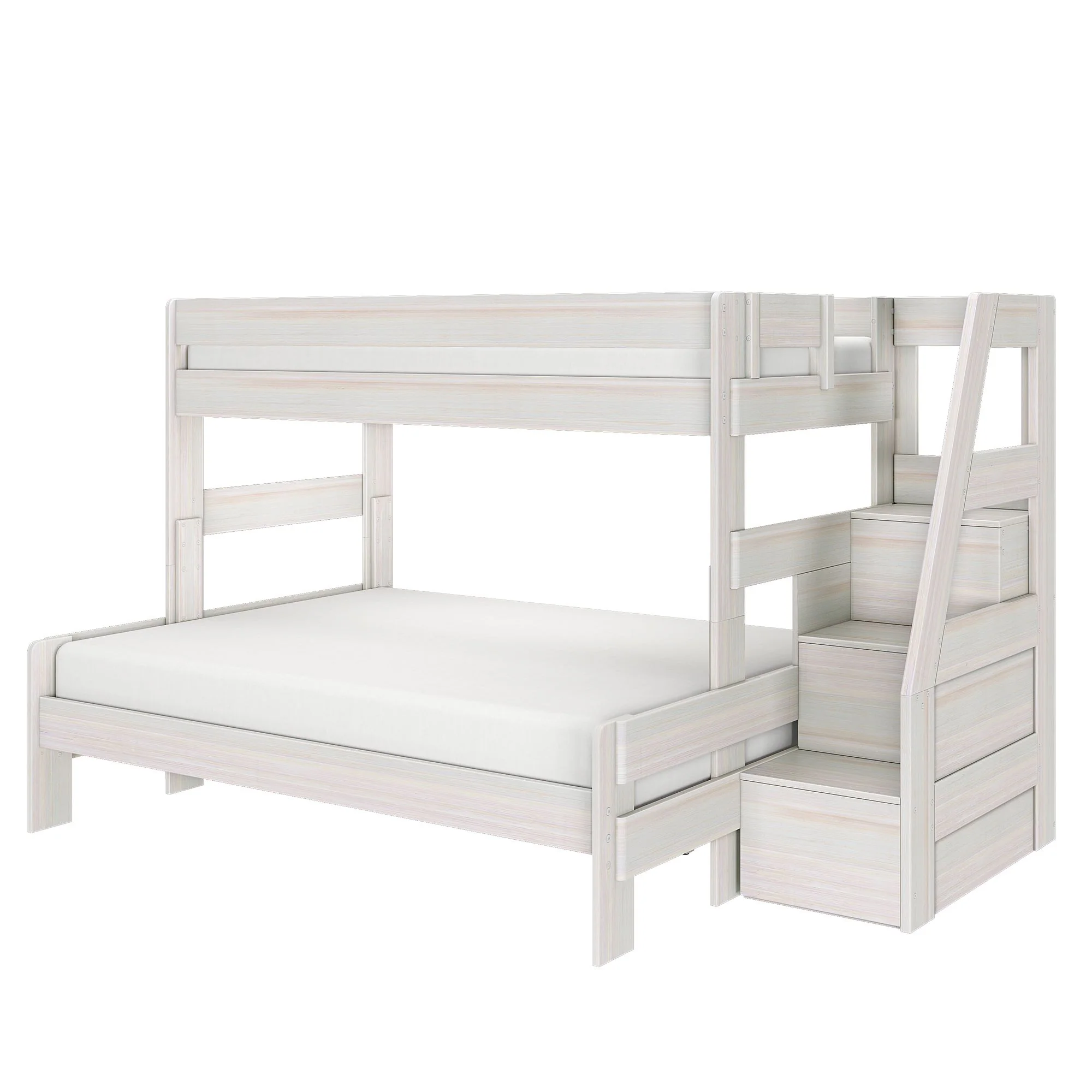 Modern Farmhouse Twin XL Over Queen Bunk Bed With Stairs - Image 9