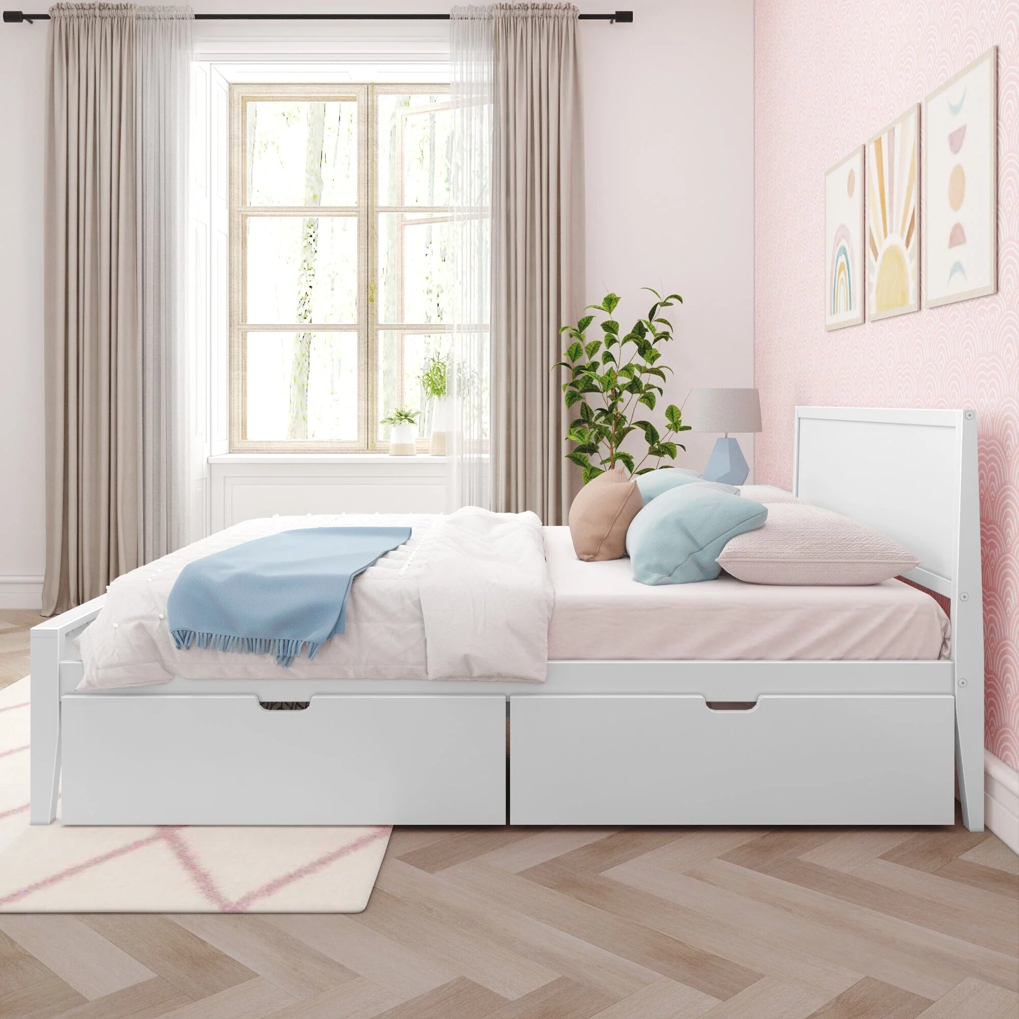 Queen Panel Bed With Storage Drawers - Image 4