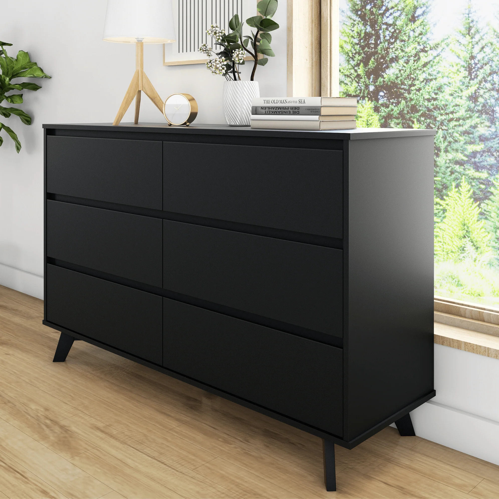 Scandinavian 6-Drawer Dresser - Image 9