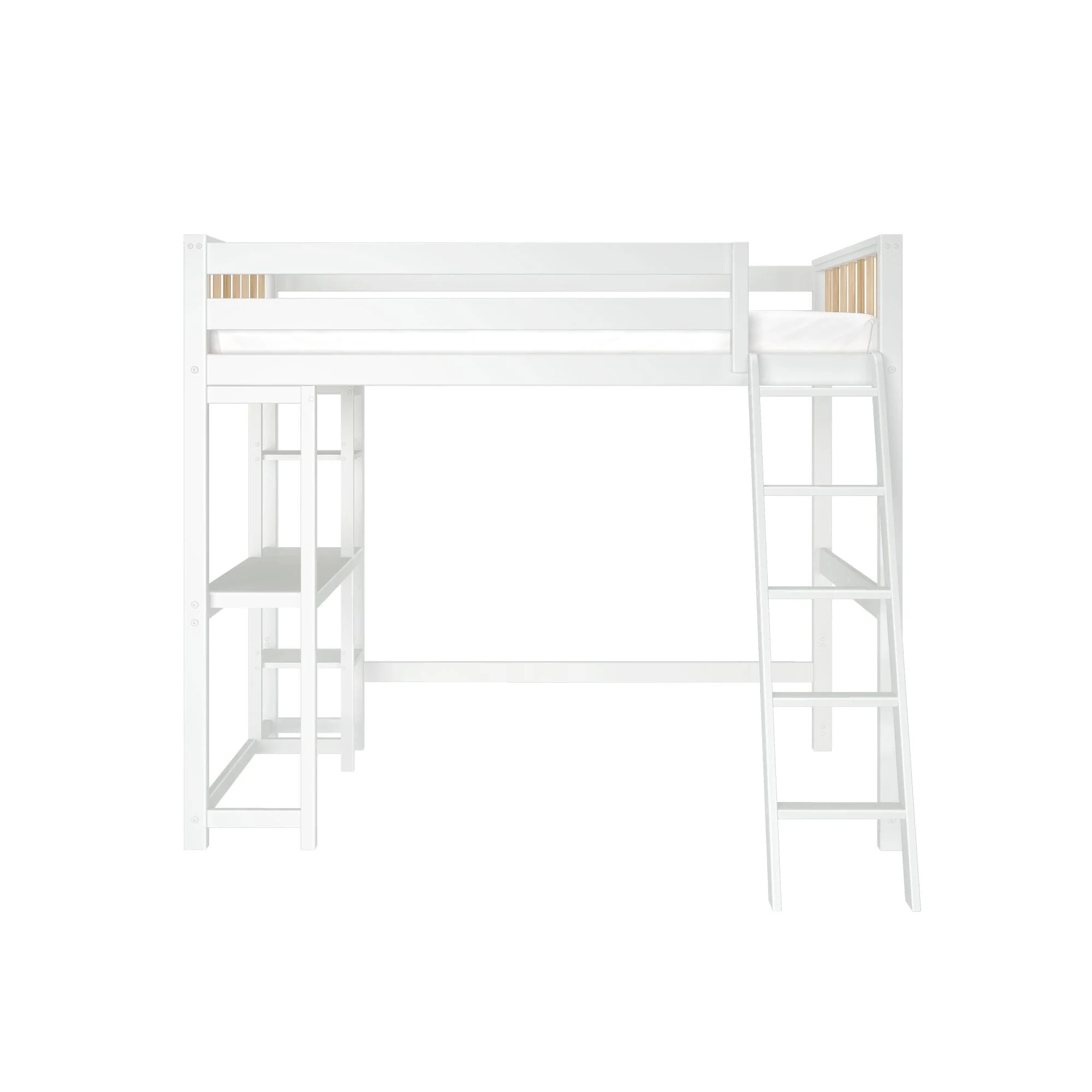 Scandinavian Twin Loft Bed With Desk & Bookcase - Image 8