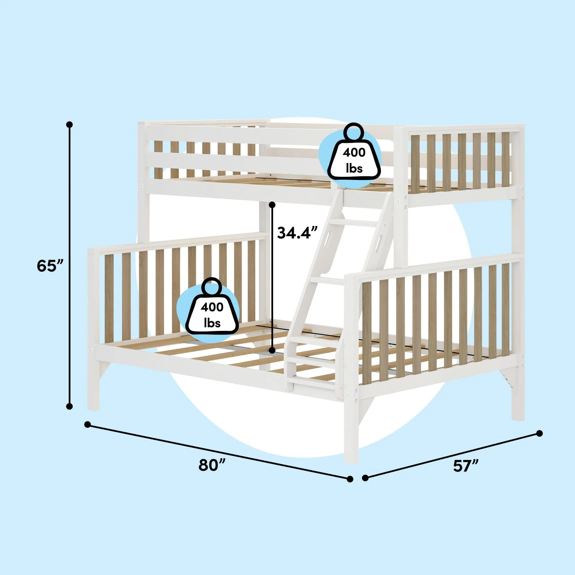 Scandinavian Twin Over Full Bunk Bed - Image 26