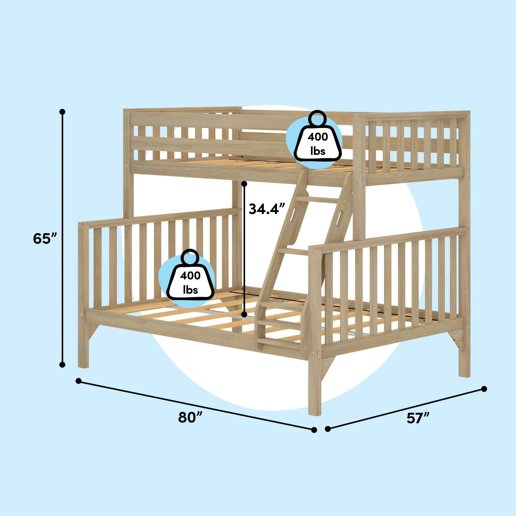 Scandinavian Twin Over Full Bunk Bed - Image 27