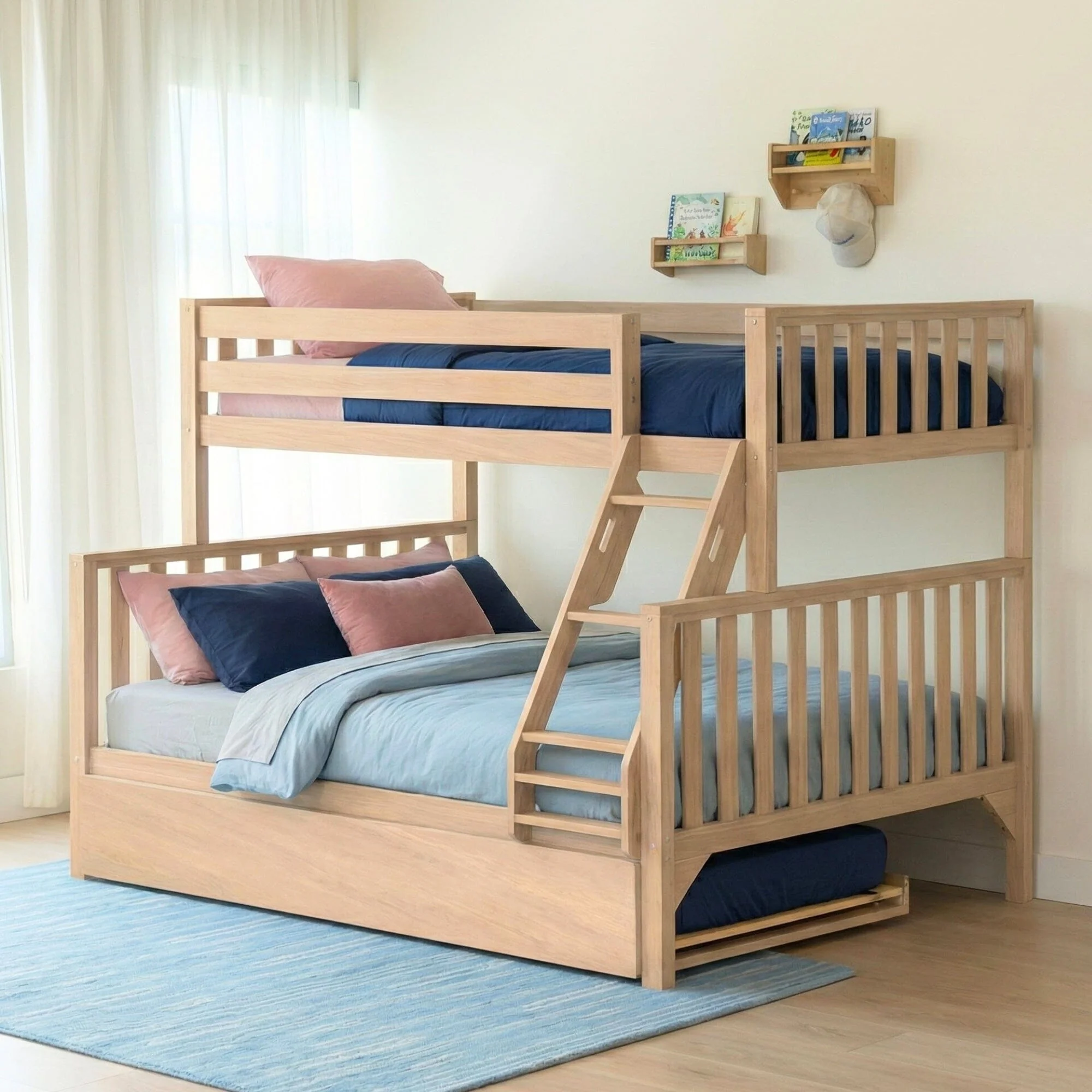 Scandinavian Twin Over Full Bunk Bed With Trundle - Image 6