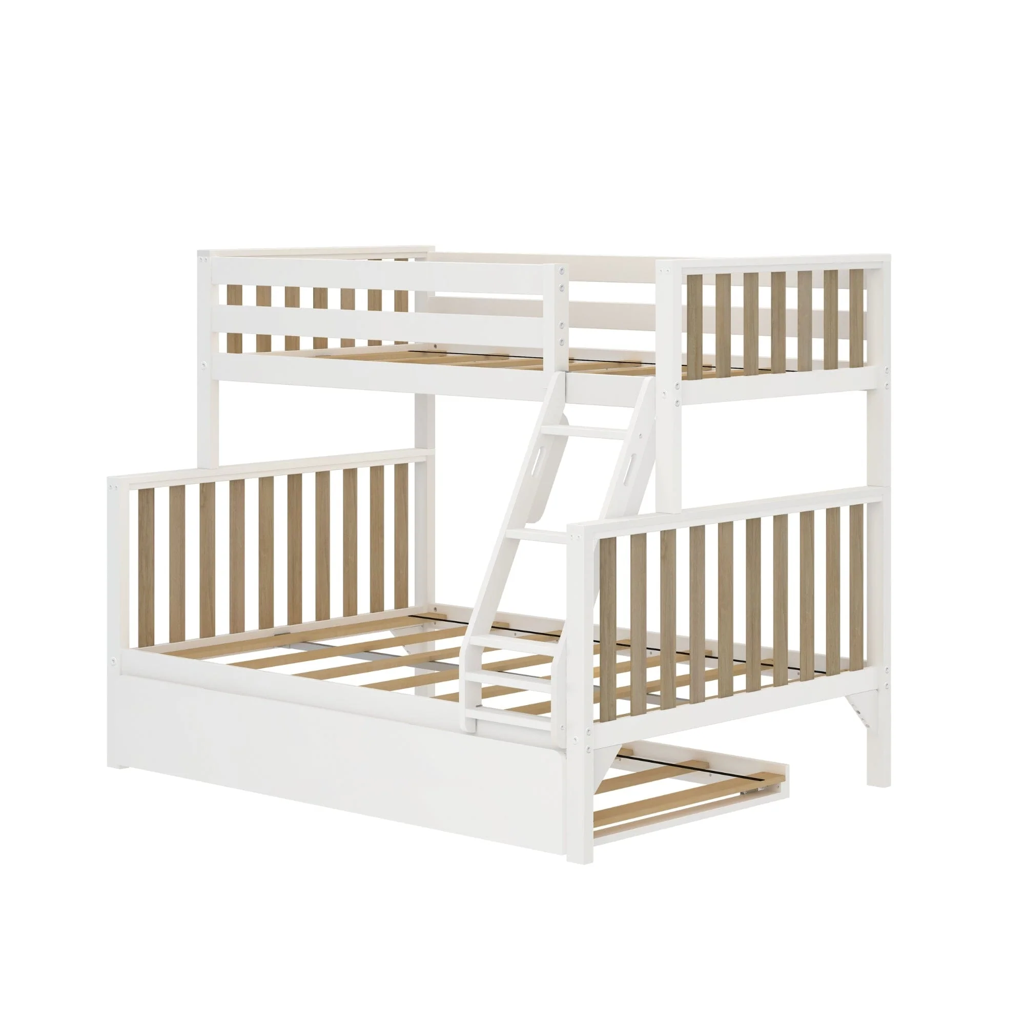 Scandinavian Twin Over Full Bunk Bed With Trundle - Image 9
