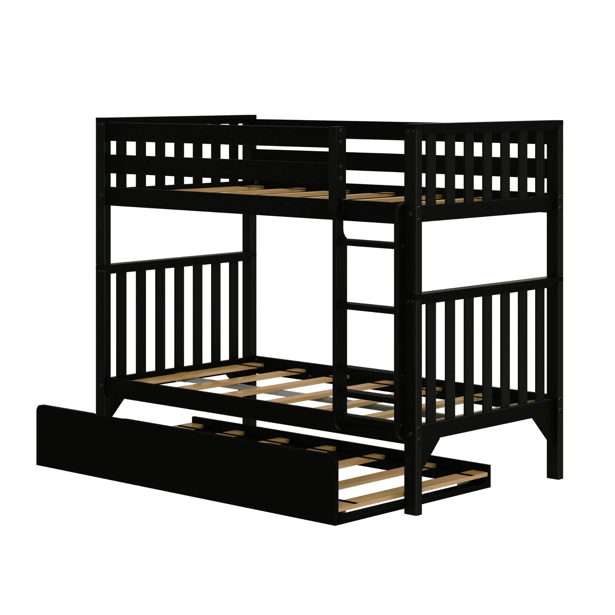 Scandinavian Twin Over Twin Bunk Bed With Trundle - Image 11