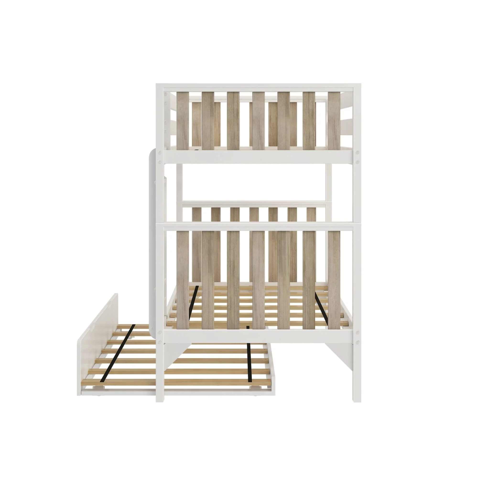 Scandinavian Twin Over Twin Bunk Bed With Trundle - Image 13