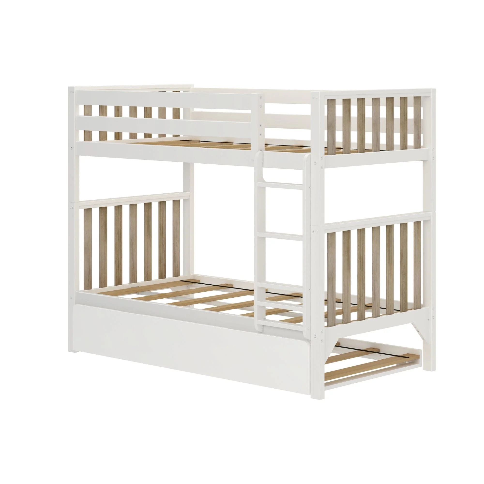 Scandinavian Twin Over Twin Bunk Bed With Trundle - Image 9