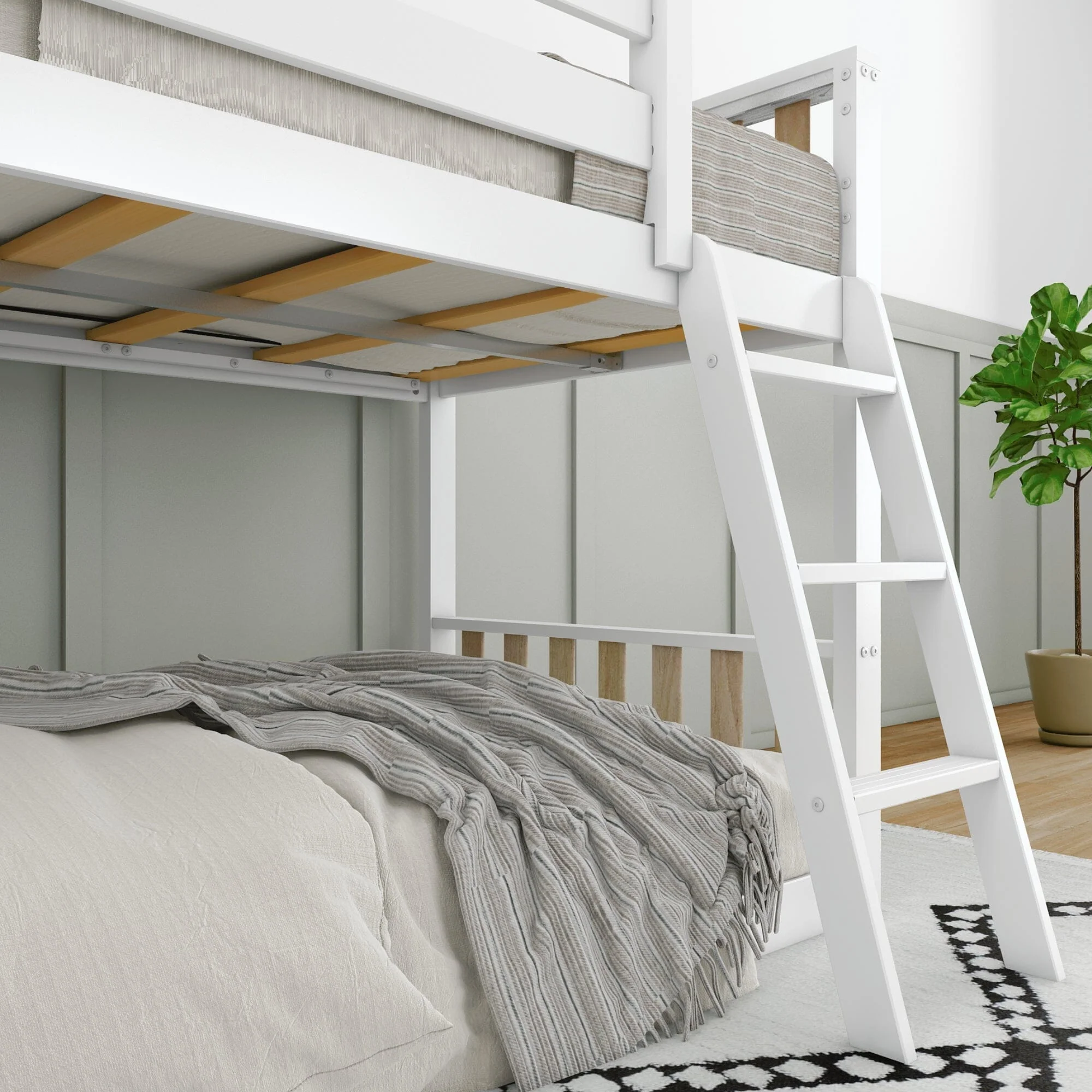 Scandinavian Twin Over Twin Low Bunk Bed - Image 17