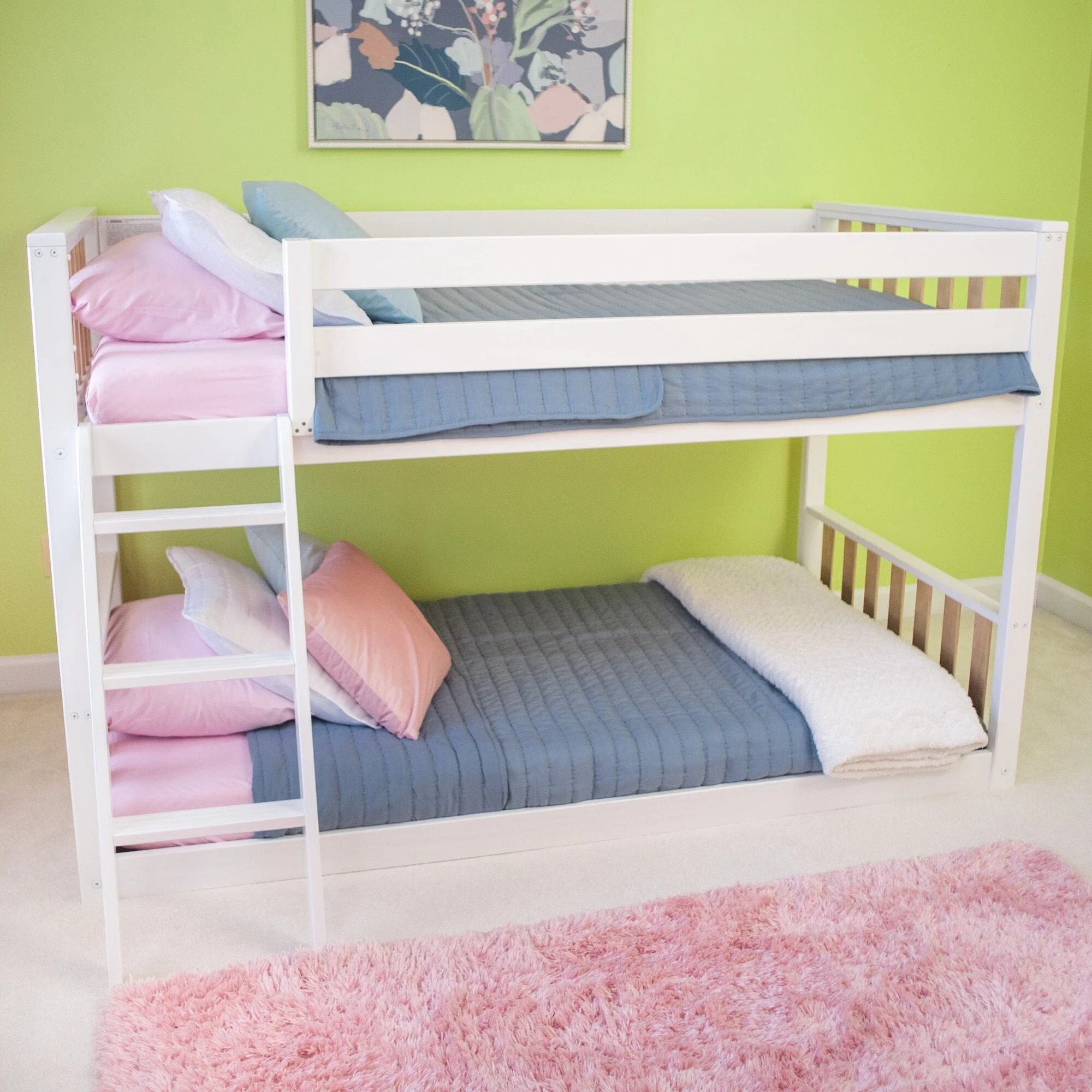Scandinavian Twin Over Twin Low Bunk Bed - Image 25