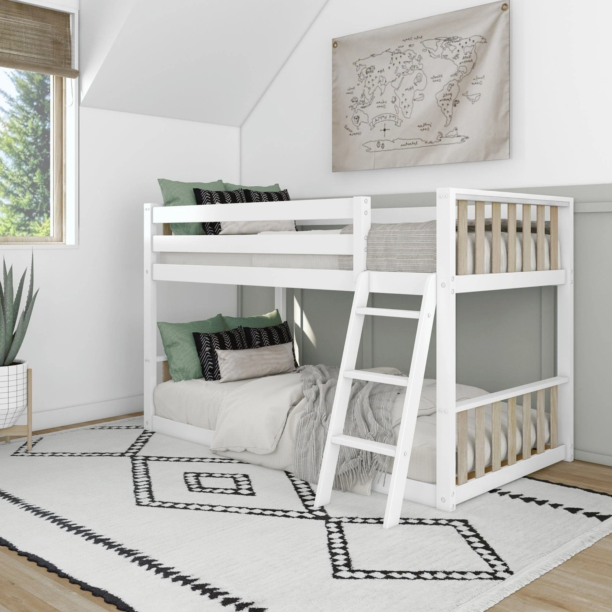 Scandinavian Twin Over Twin Low Bunk Bed - Image 4