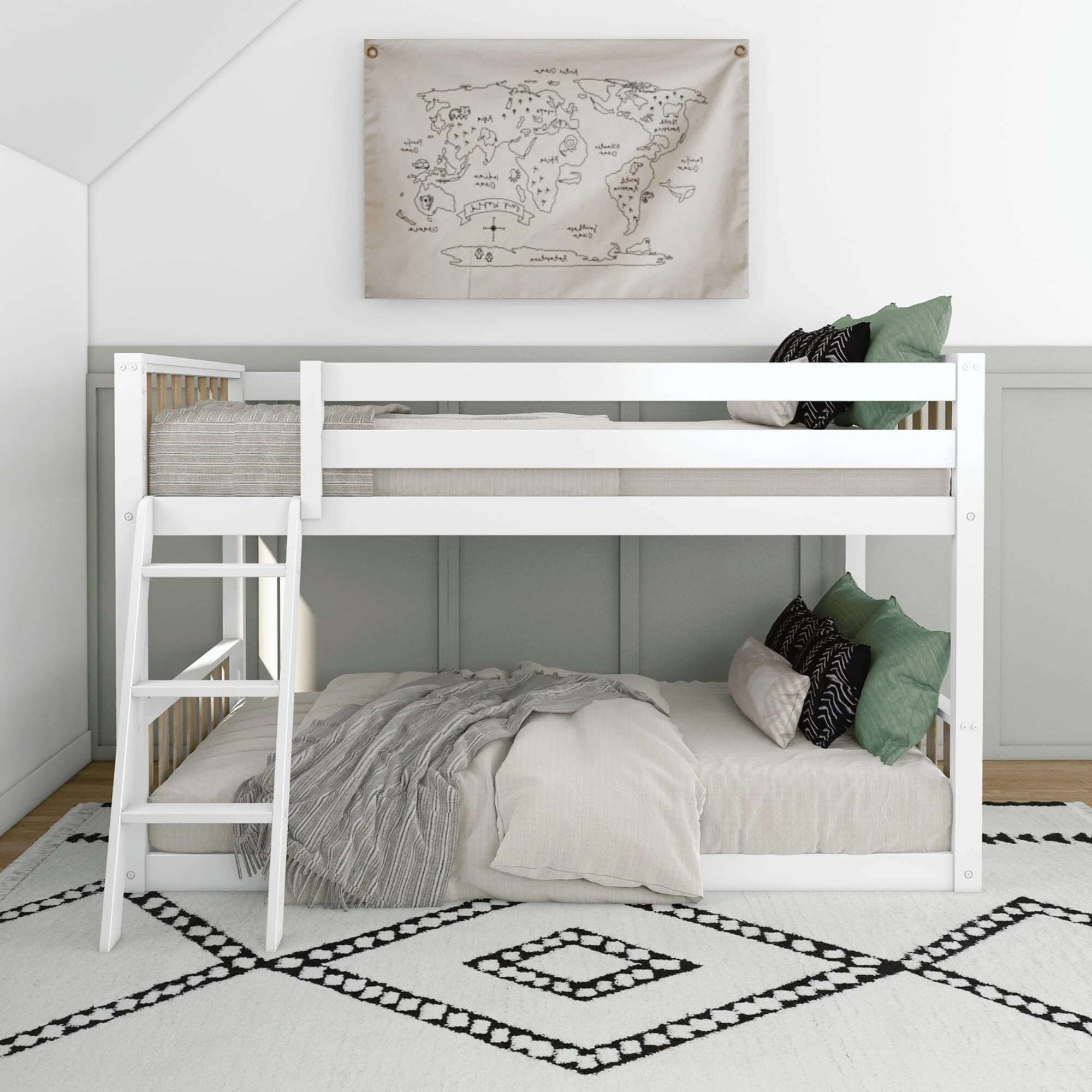 Scandinavian Twin Over Twin Low Bunk Bed - Image 7
