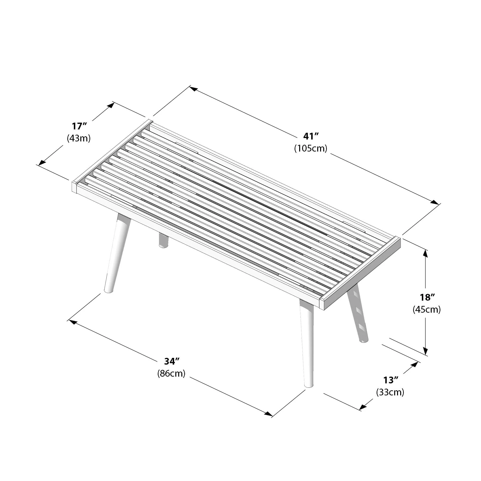 Solid Wood Medium Bench - Image 45