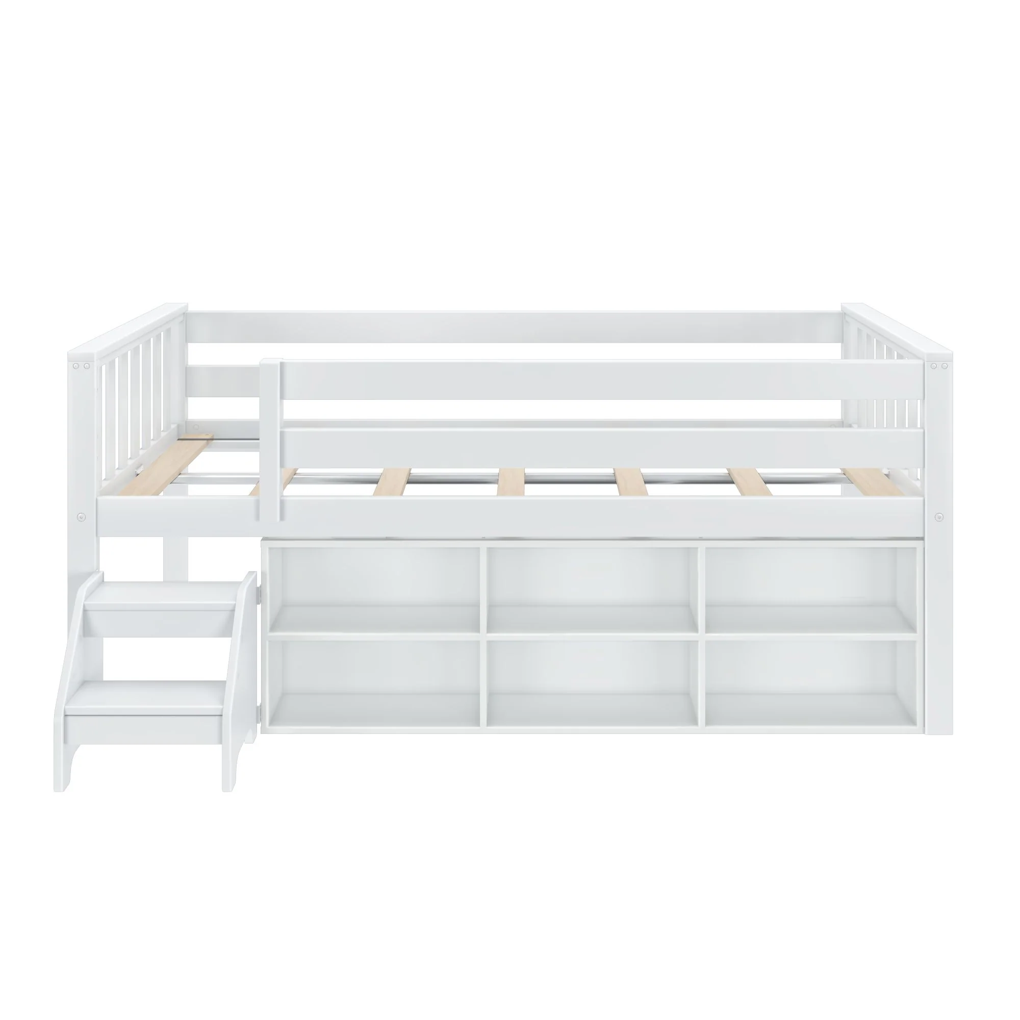 Soren Twin Ultra Low Loft Bed With Bookcase - Image 5