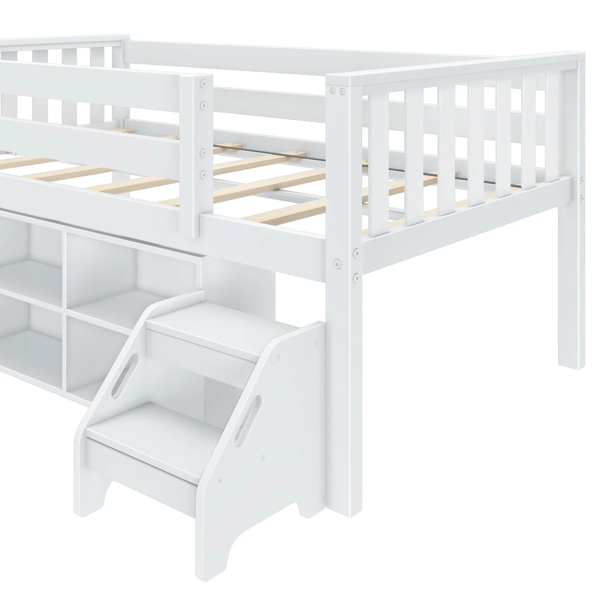 Soren Twin Ultra Low Loft Bed With Bookcase - Image 6