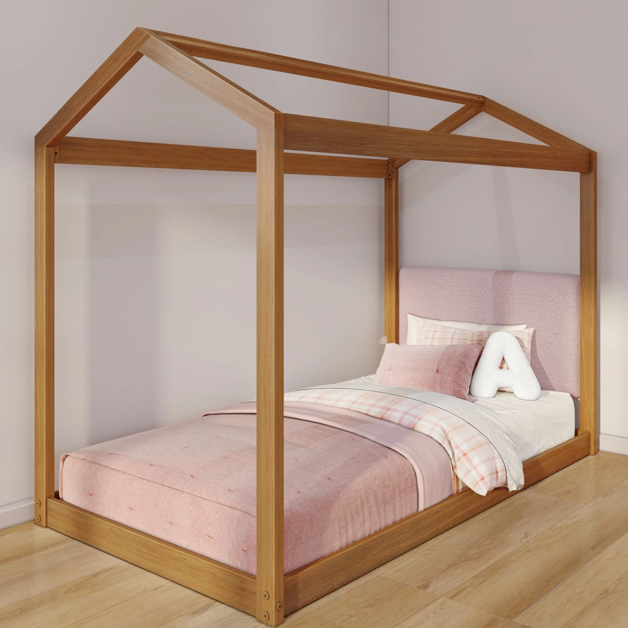 Twin House Bed With Floating Headboard - Image 10