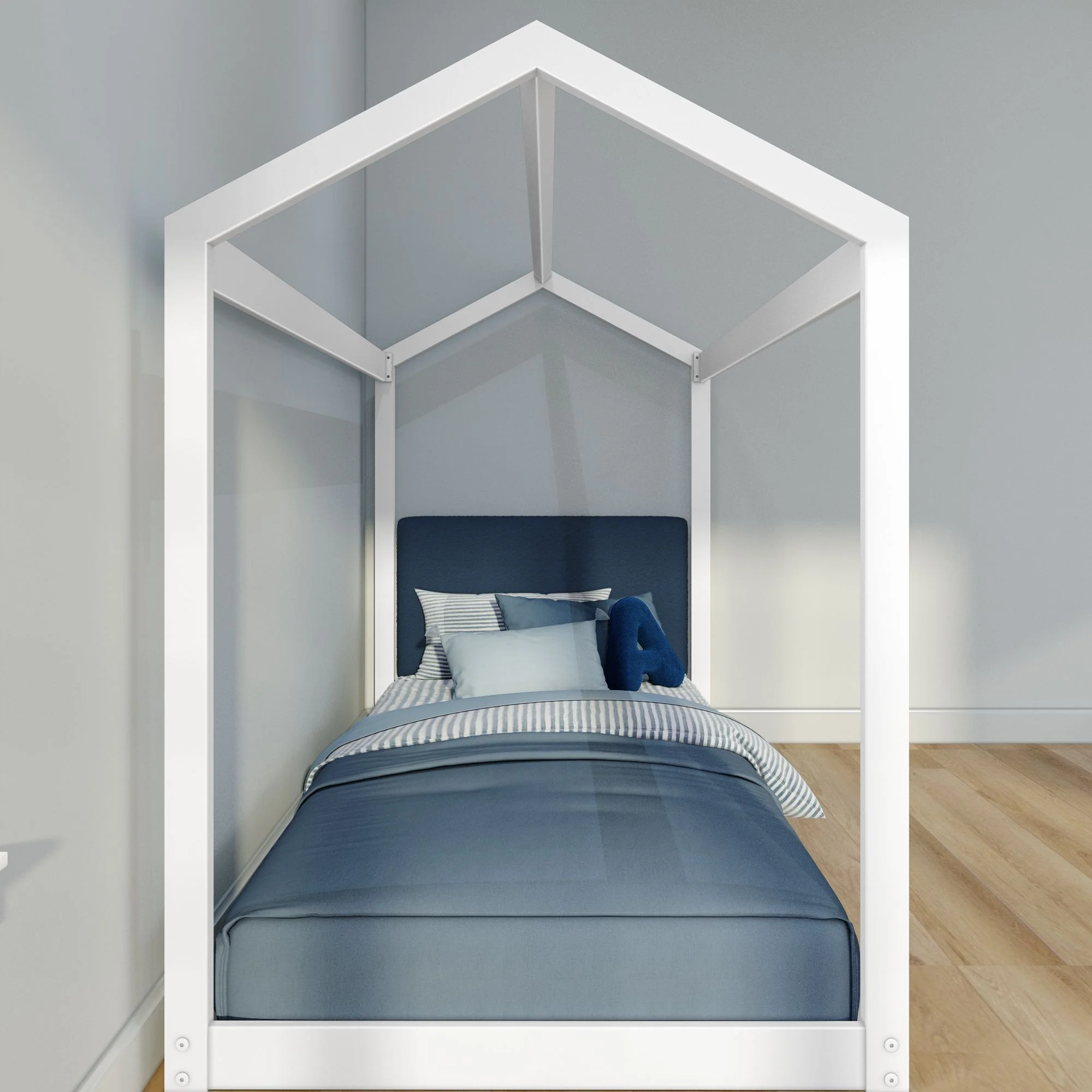 Twin House Bed With Floating Headboard - Image 15