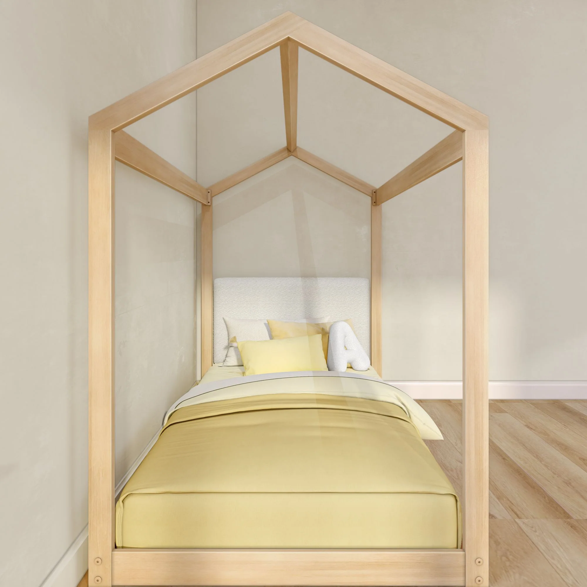 Twin House Bed With Floating Headboard - Image 19