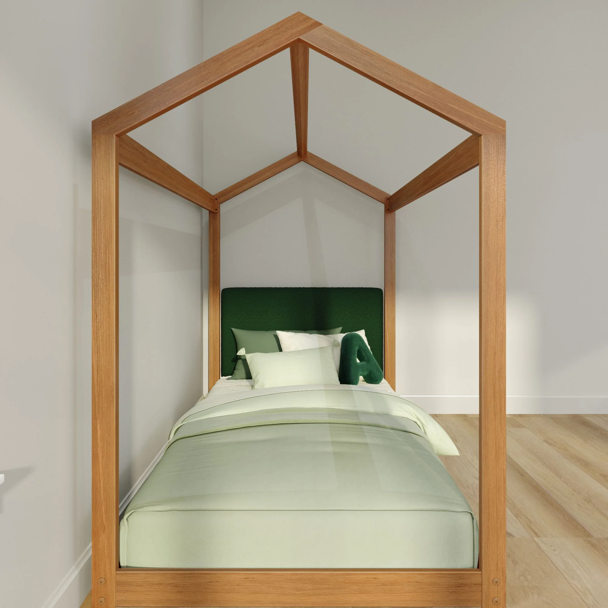 Twin House Bed With Floating Headboard - Image 20
