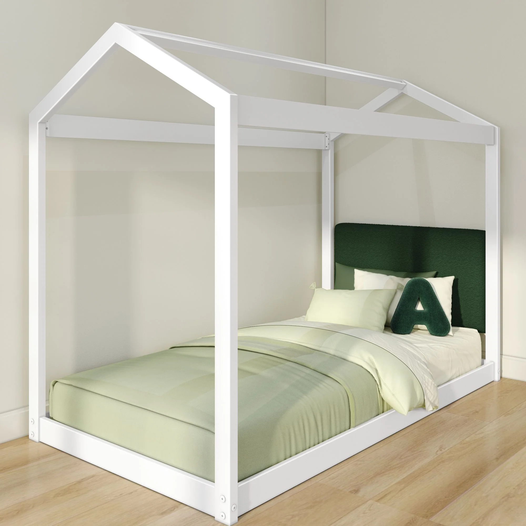 Twin House Bed With Floating Headboard - Image 4