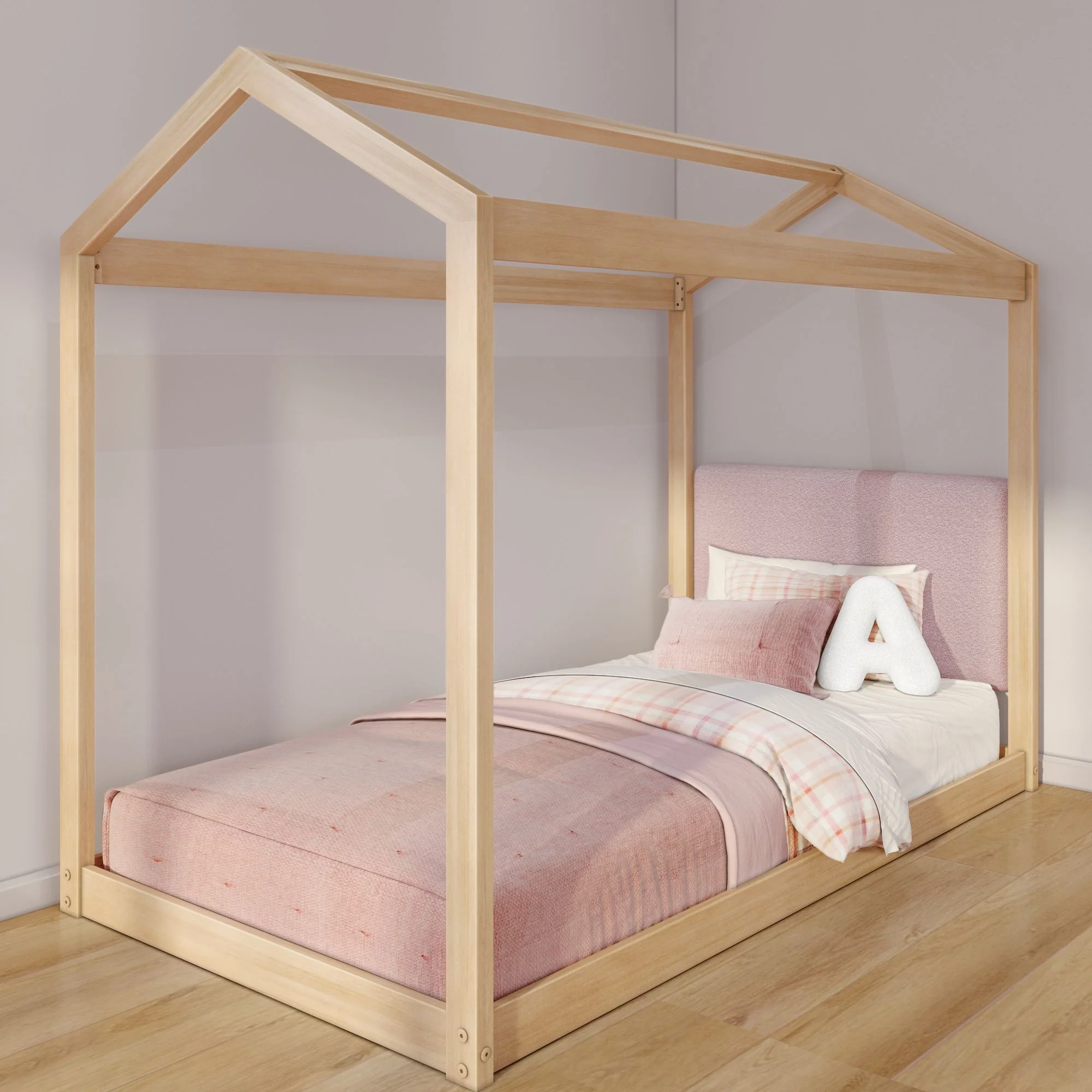 Twin House Bed With Floating Headboard - Image 5