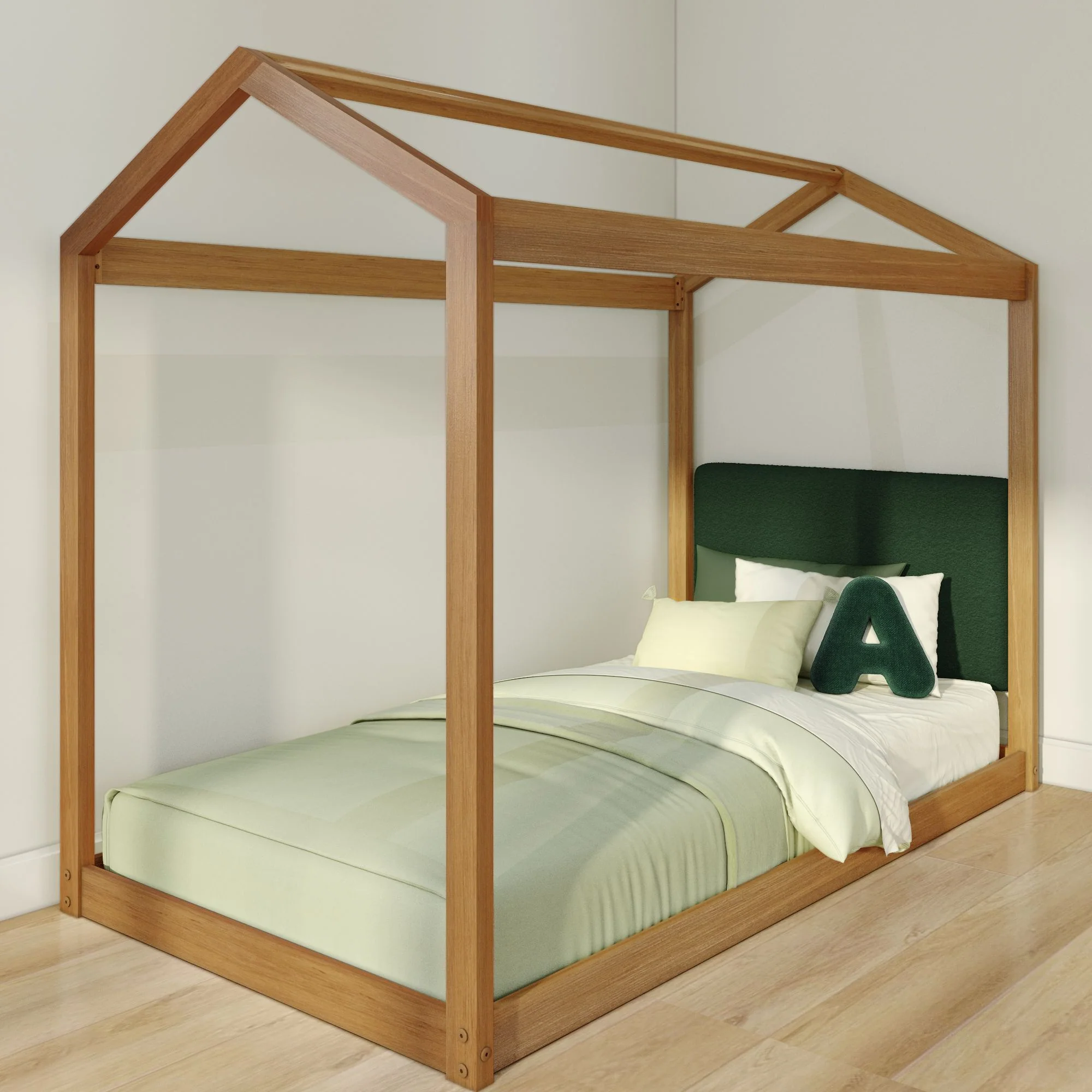 Twin House Bed With Floating Headboard - Image 8