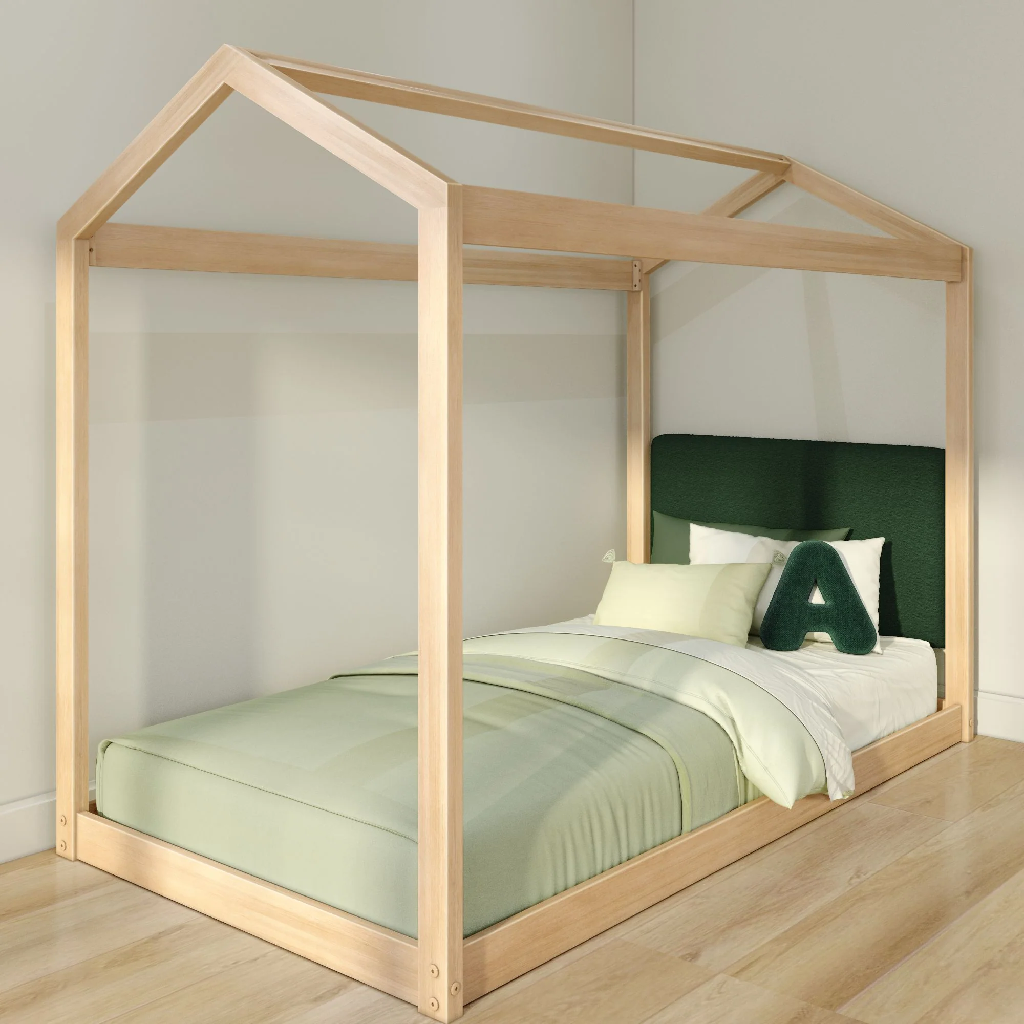 Twin House Bed With Floating Headboard - Image 9