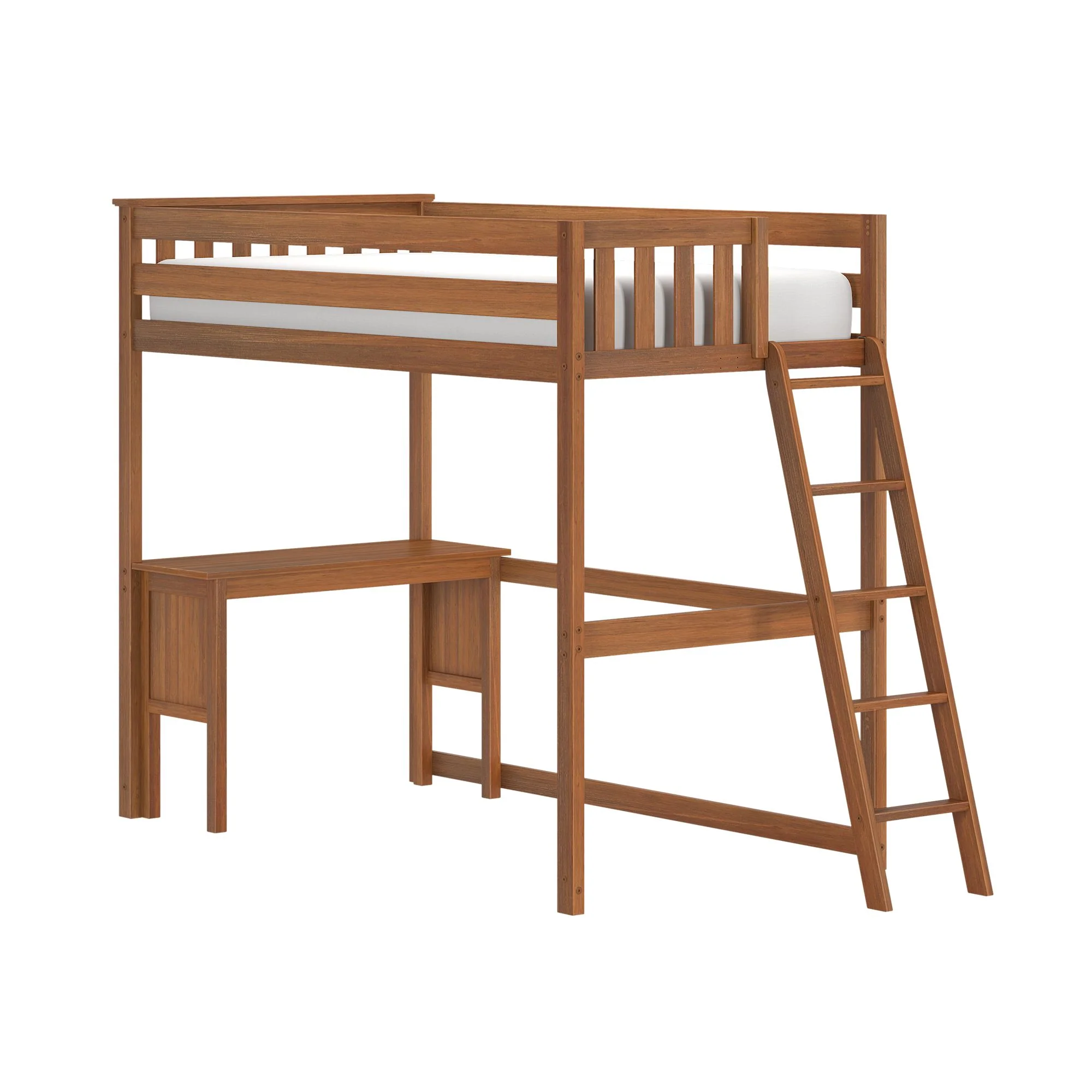 Twin Loft Bed With Desk & Ladder On End - Image 5