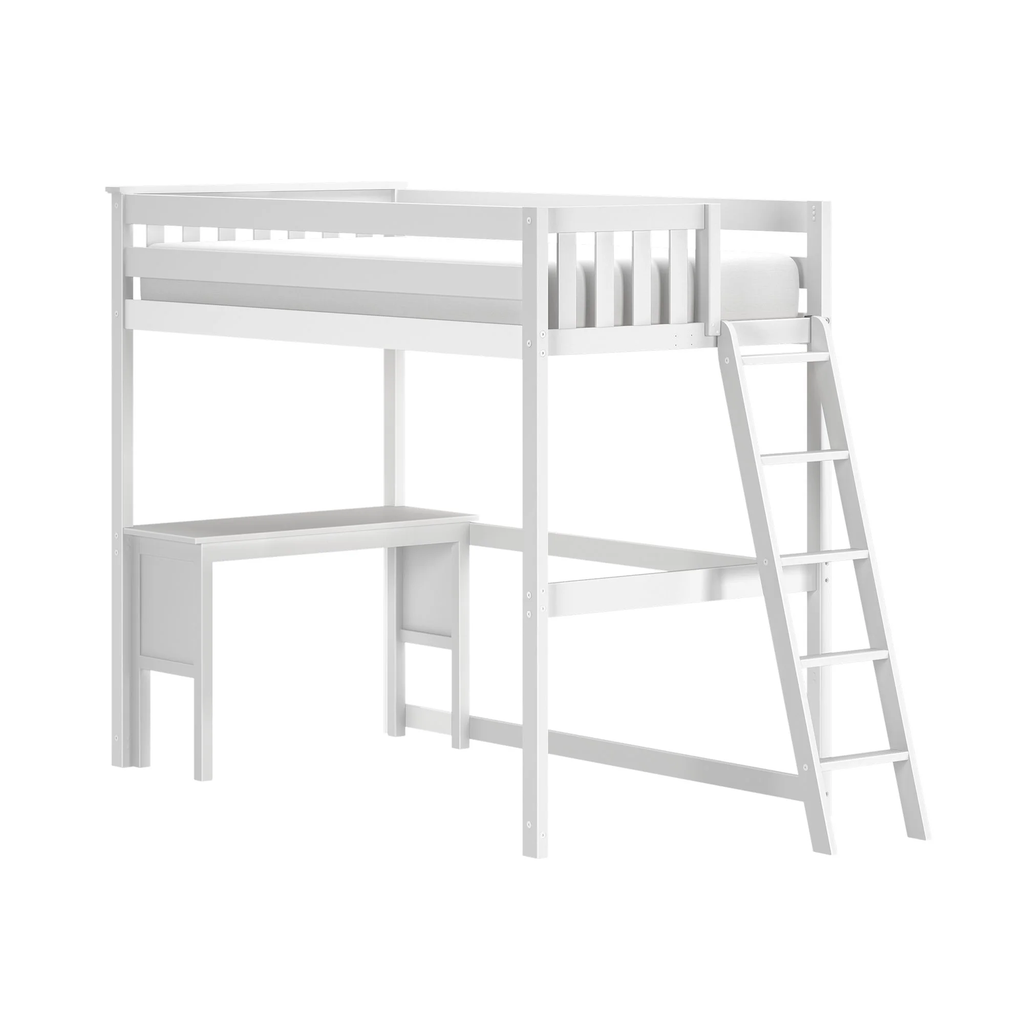 Twin Loft Bed With Desk & Ladder On End - Image 6