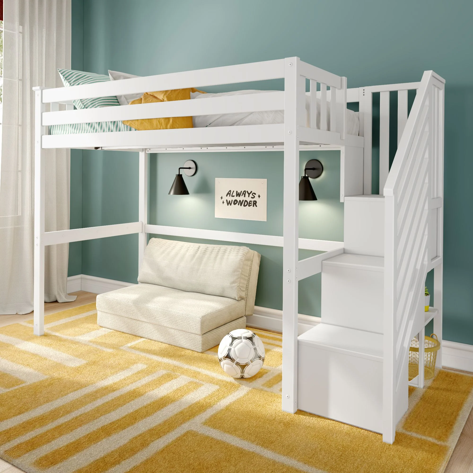 Twin Loft Bed With Stairs - Image 2
