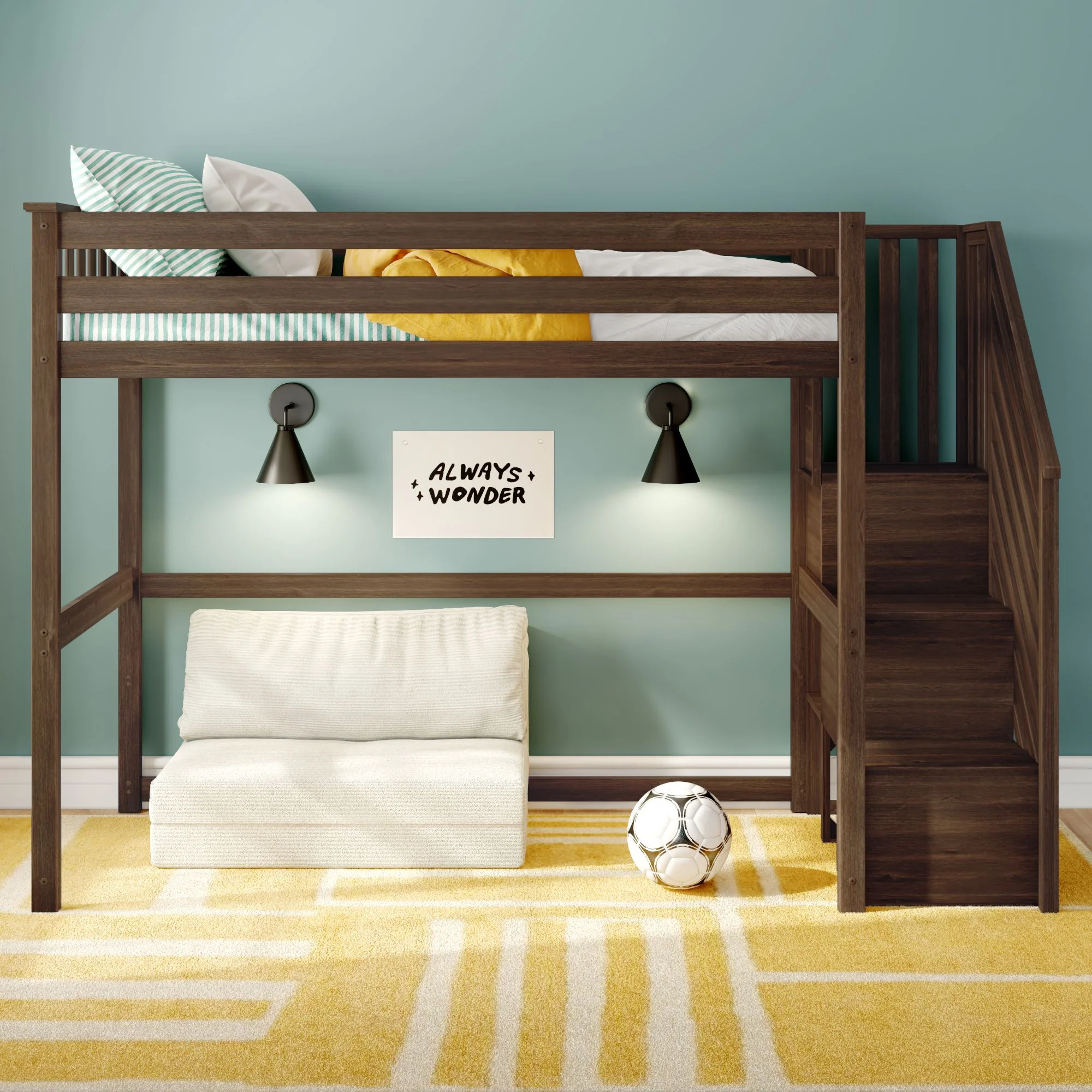 Twin Loft Bed With Stairs - Image 4
