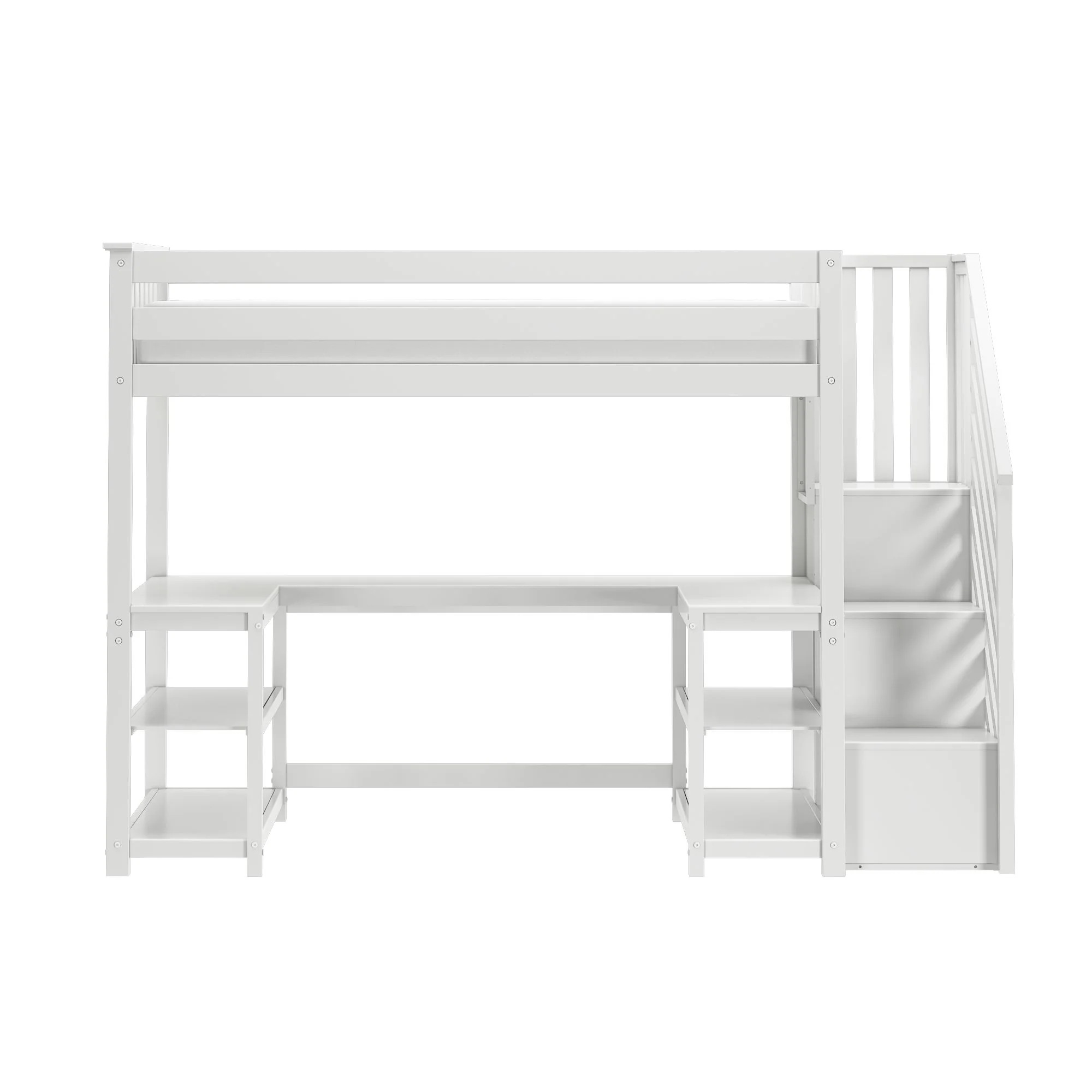 Twin Loft Bed With Wraparound Desk & Stairs - Image 4