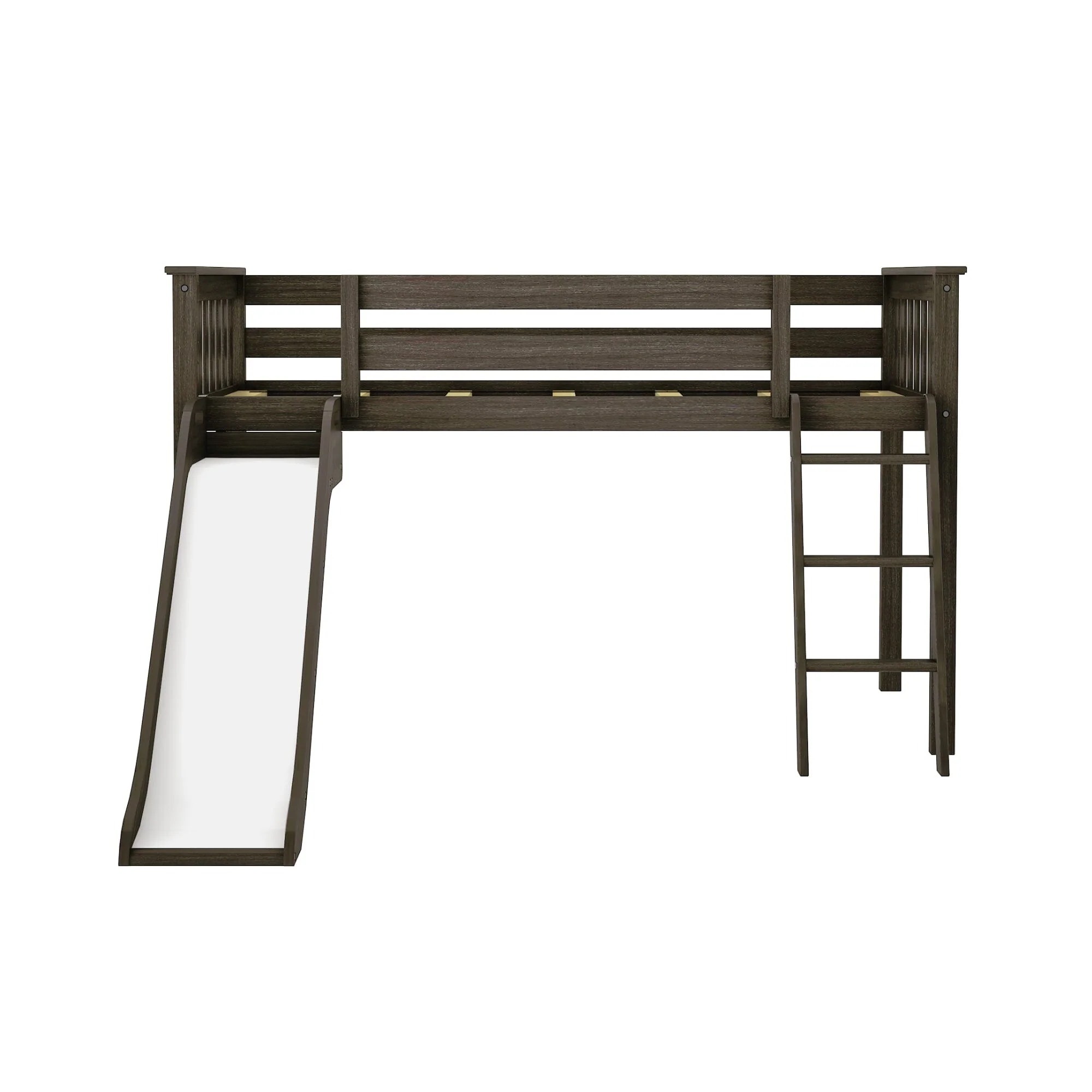 Twin Low Loft Bed with Slide & Camper Van Curtain - Image 7