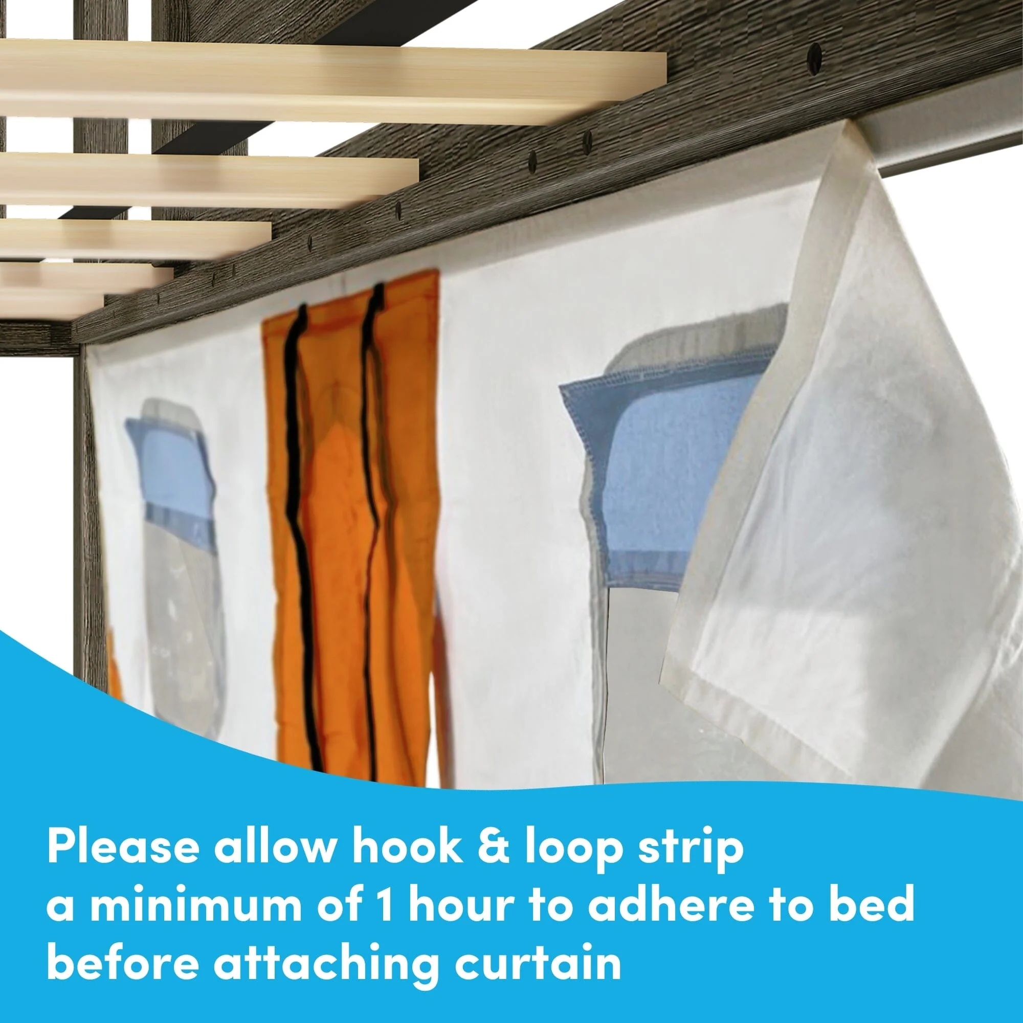Twin Low Loft Bed with Slide & Camper Van Curtain - Image 9