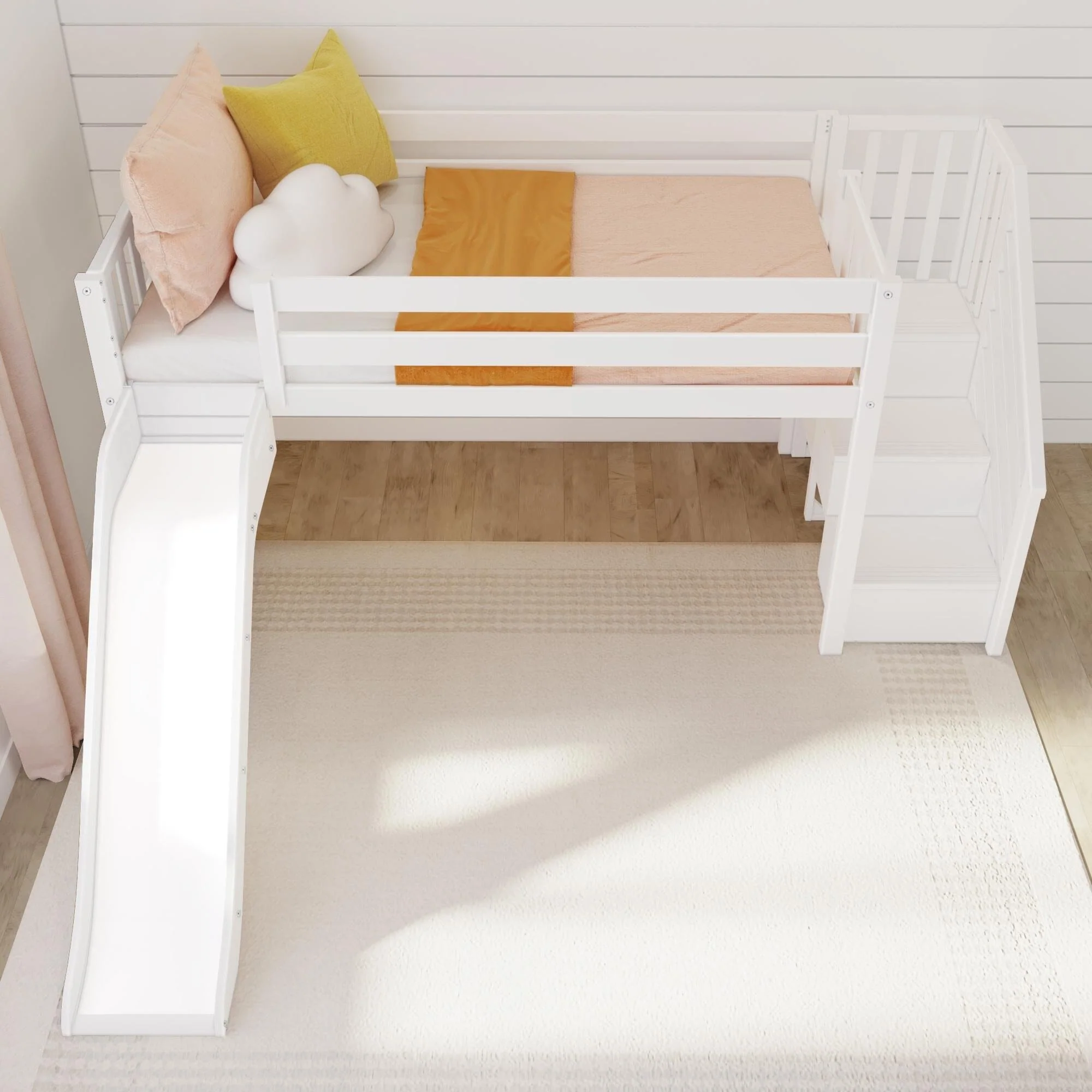 Twin Low Loft Bed With Slide & Stairs - Image 11