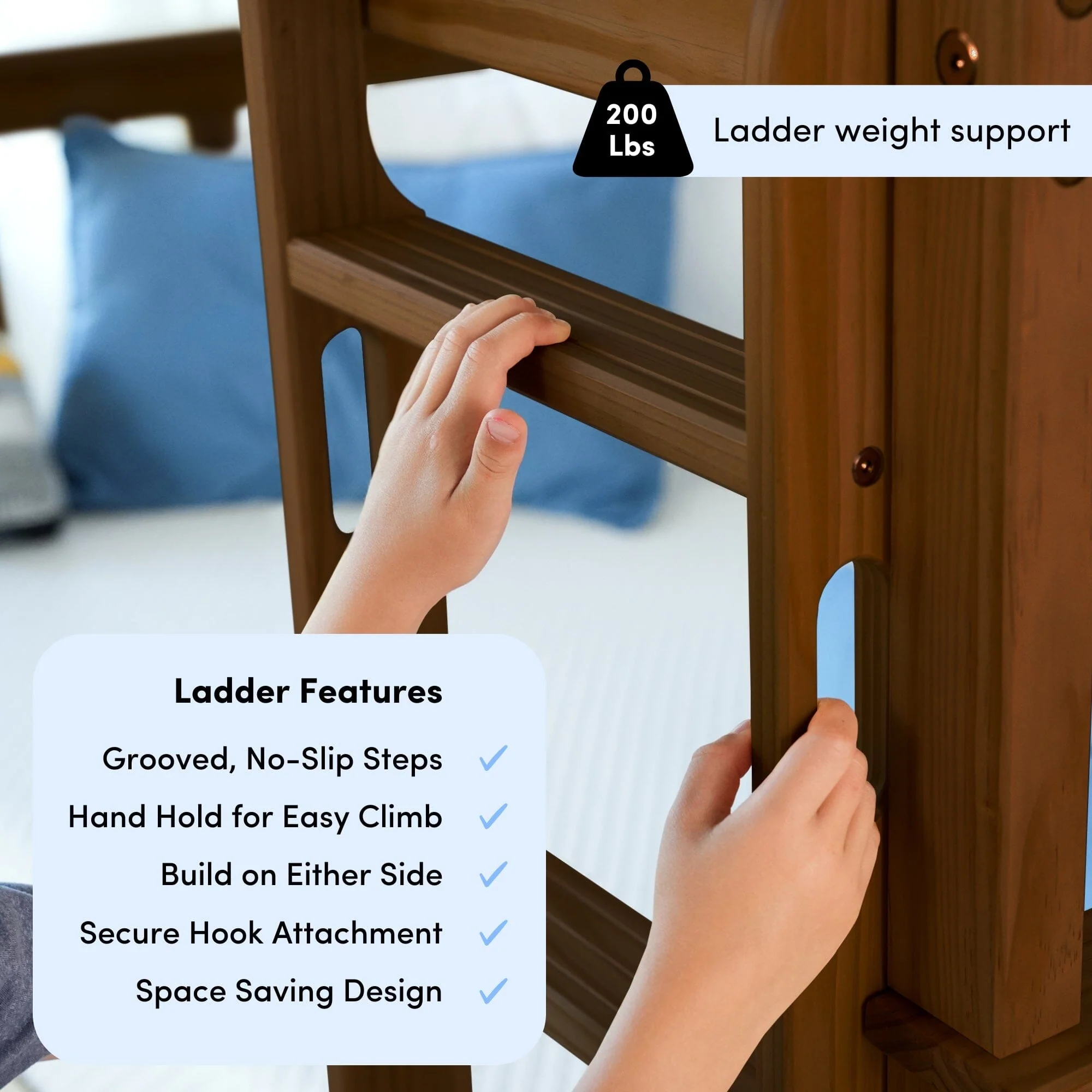 Twin Over Full Bunk Bed With Ladder on End - Image 30