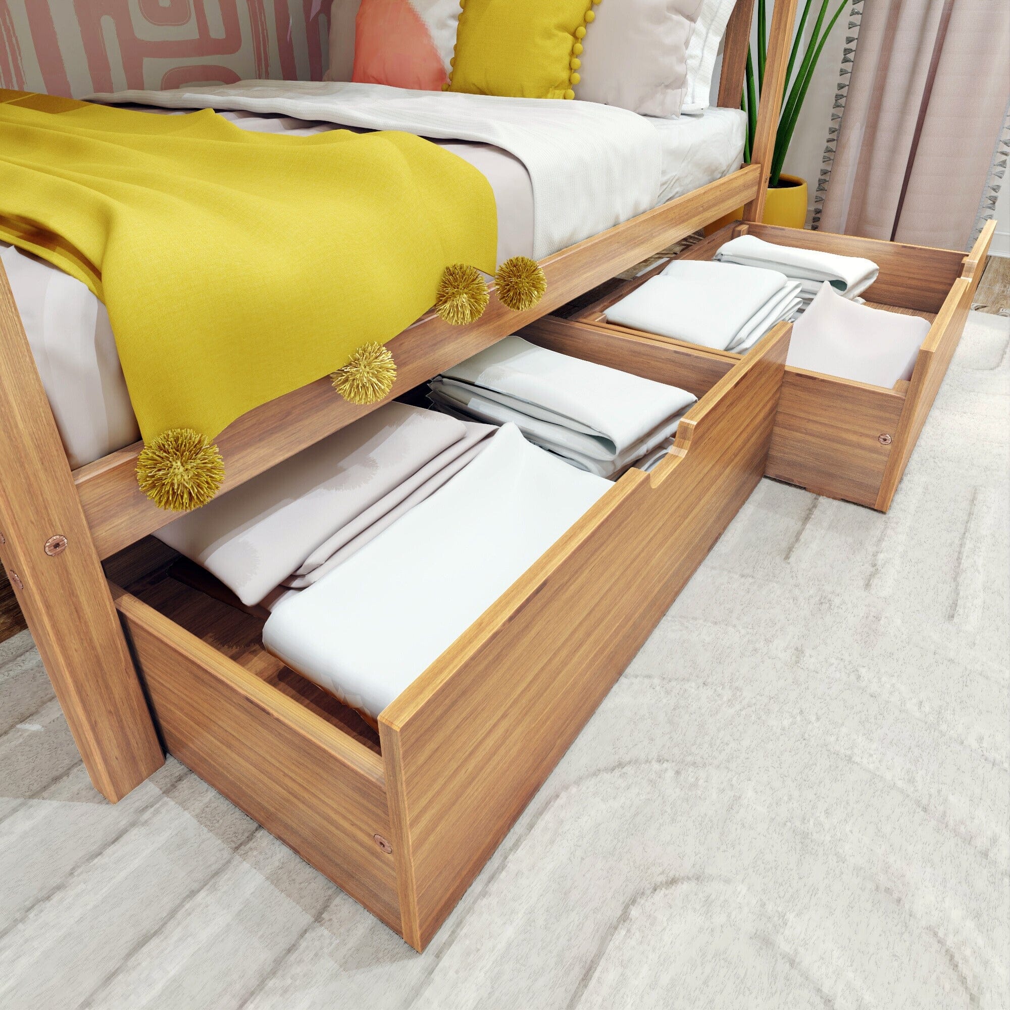 Twin Over Full Bunk Bed With Storage Drawers & Ladder on End - Image 14