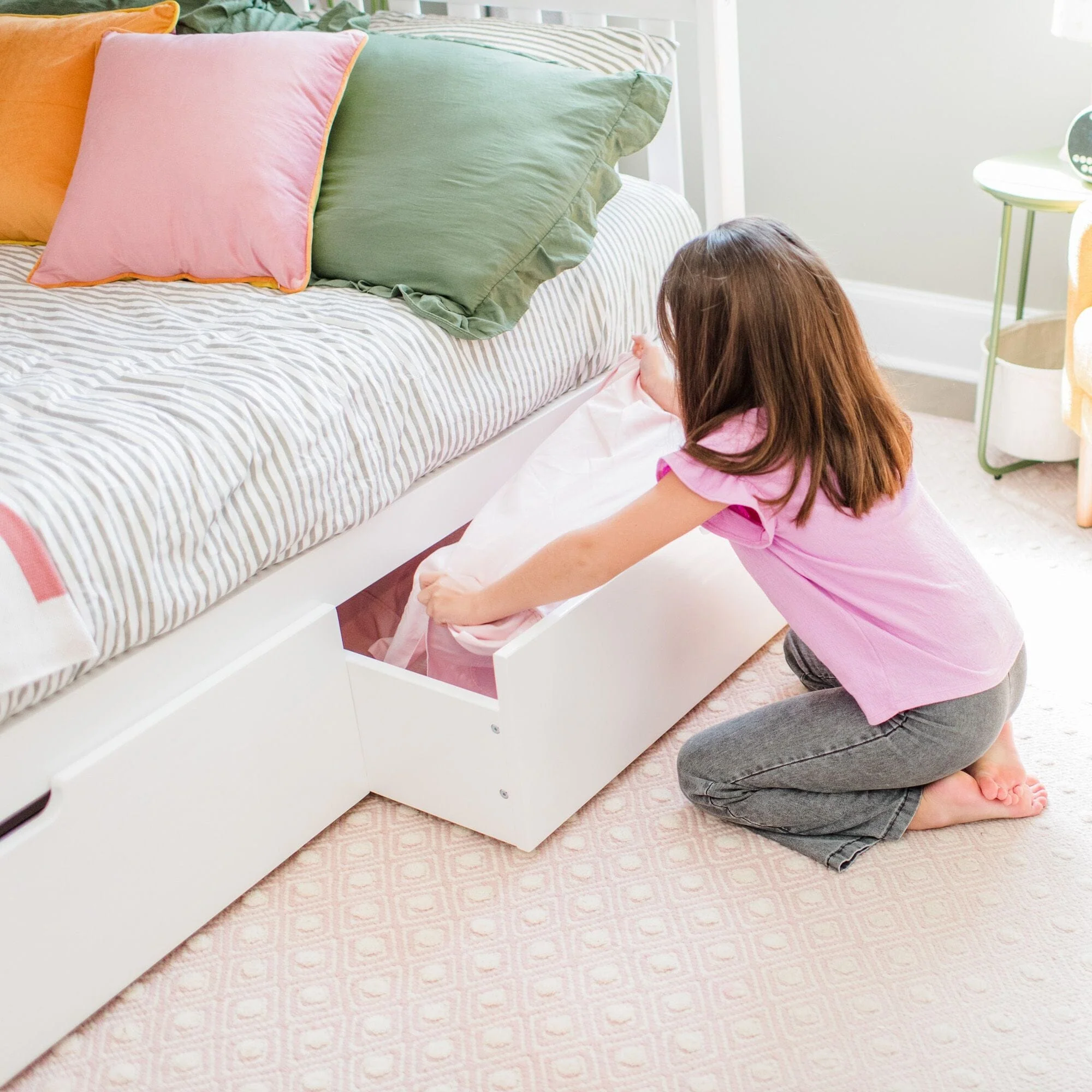 Twin Over Full Bunk Bed With Storage Drawers & Ladder on End - Image 28