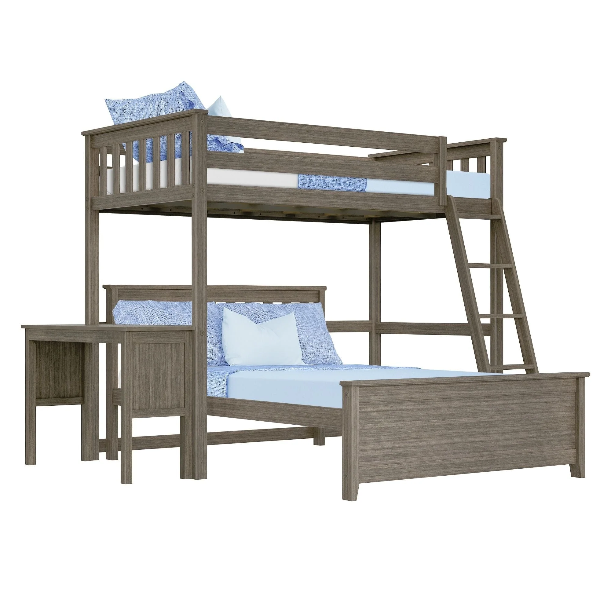Twin Over Full L-Shaped Bunk Bed With Desk - Image 6