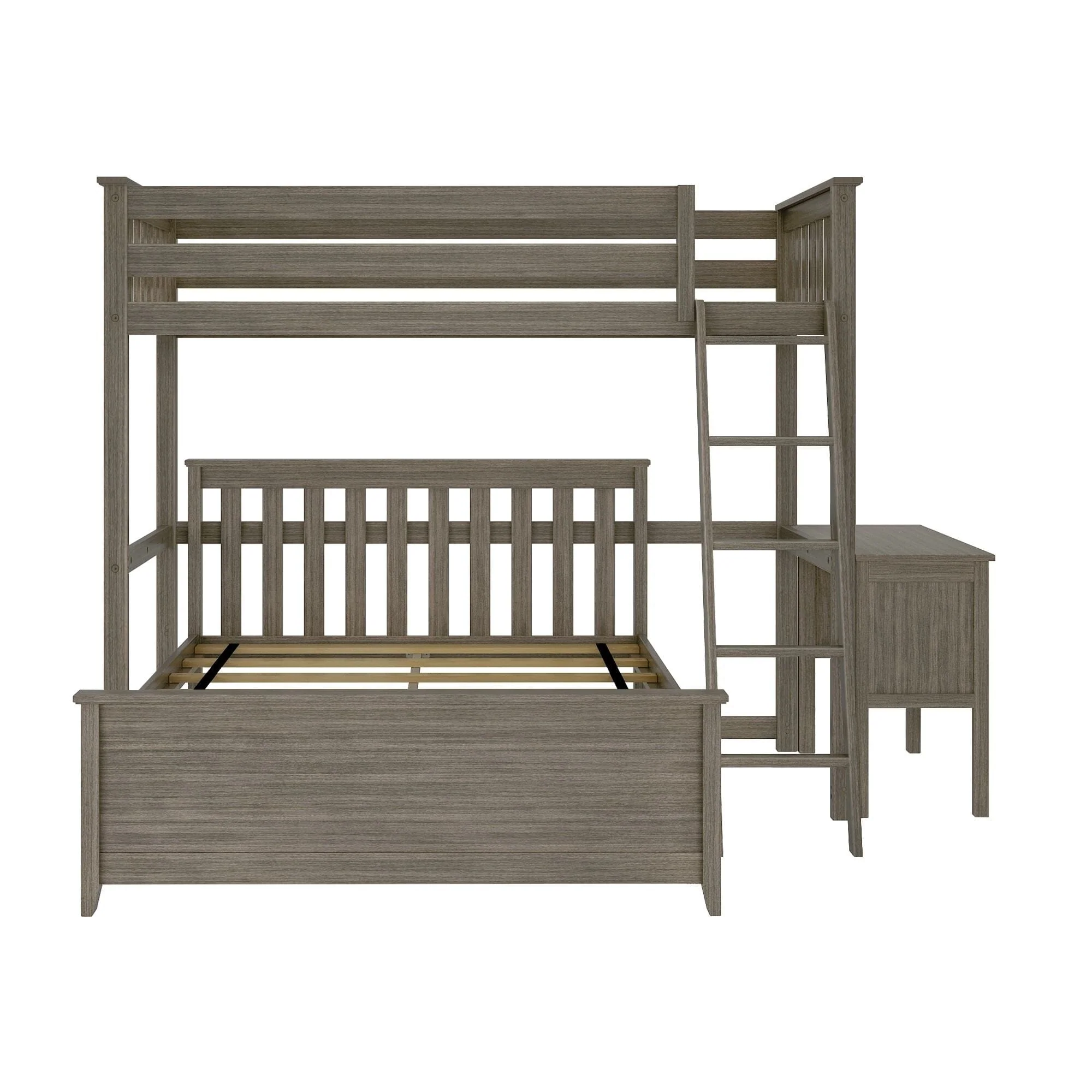 Twin Over Full L-Shaped Bunk Bed With Desk - Image 8