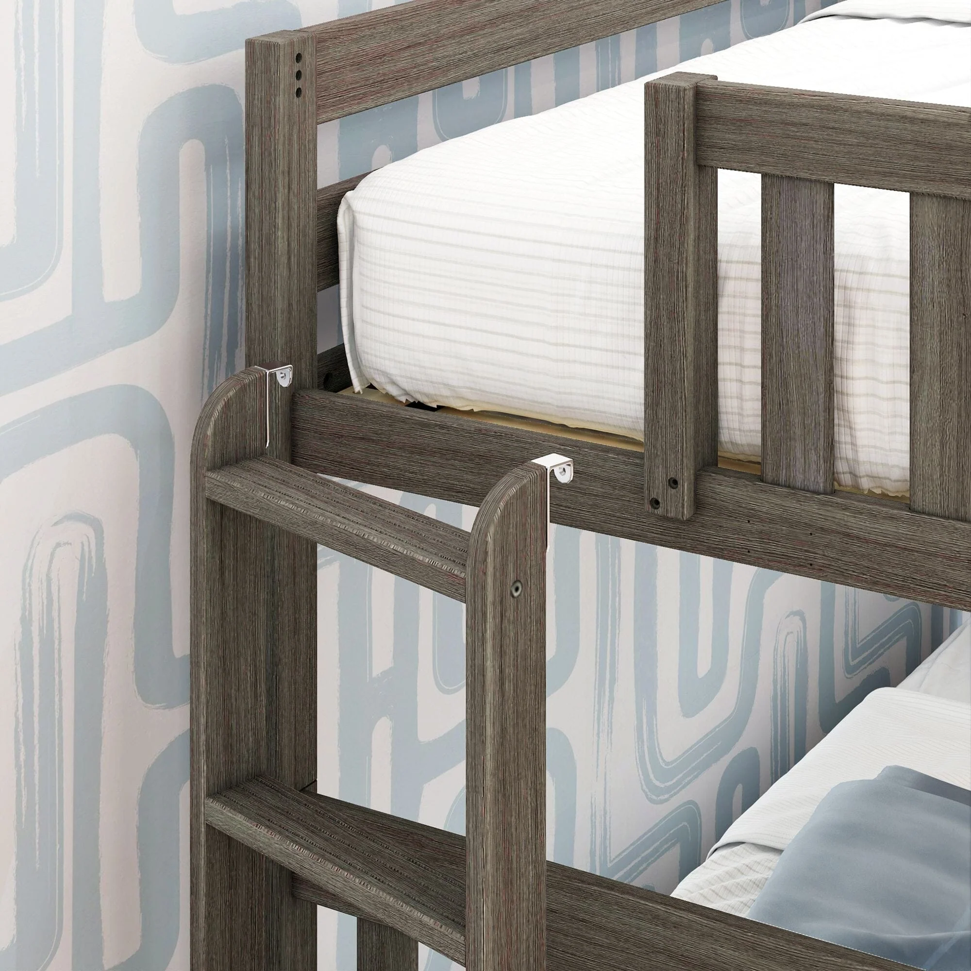 Twin Over Twin Bunk Bed With Ladder on End - Image 17