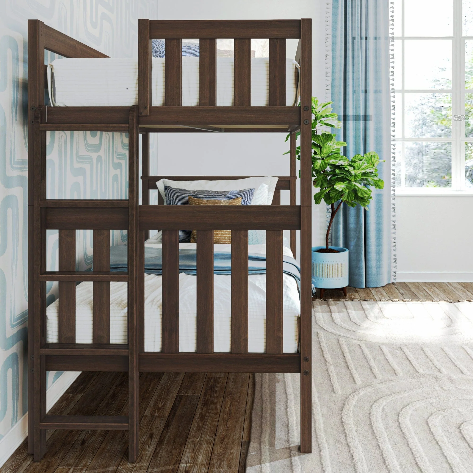 Twin Over Twin Bunk Bed With Ladder on End - Image 7