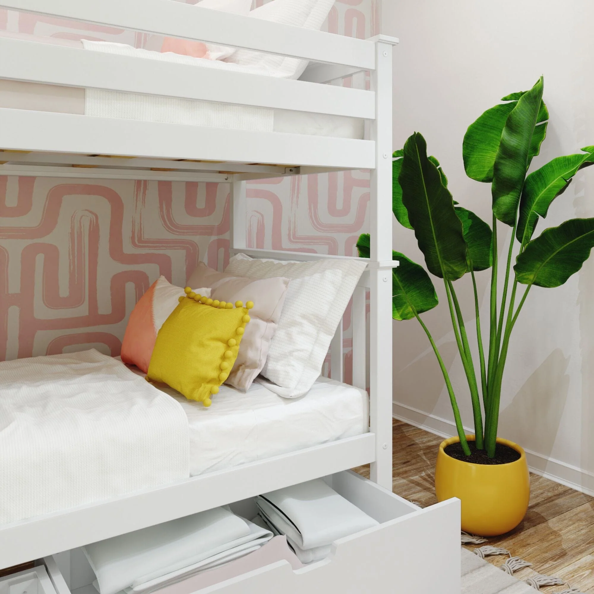 Twin Over Twin Bunk Bed With Storage Drawers & Ladder on End - Image 13